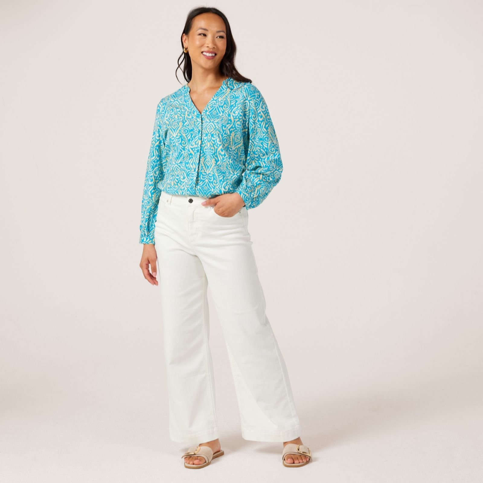 Ruth Langsford White Wide Leg Jeans Standard