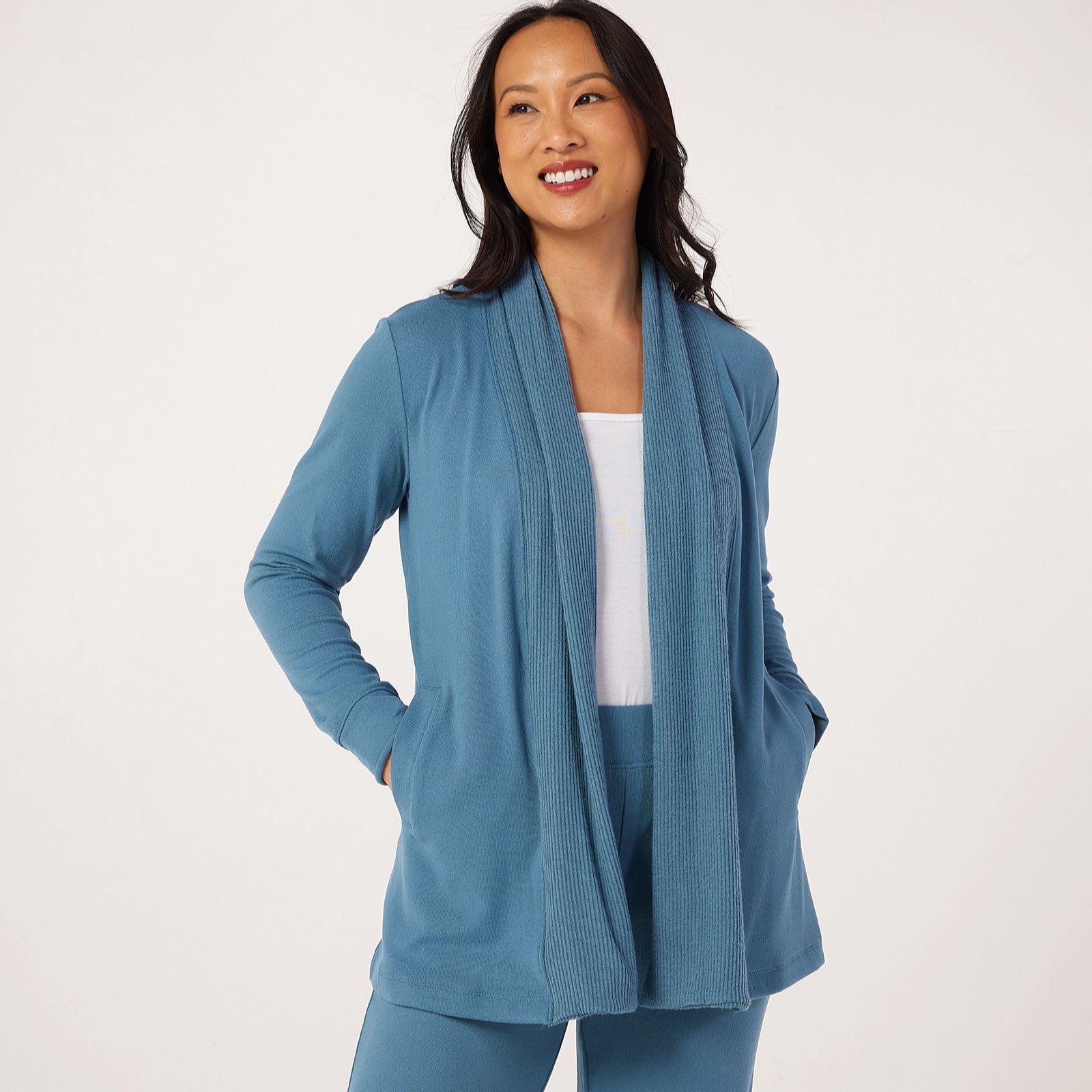 Denim & Co Heavenly Jersey Shawl Cardigan