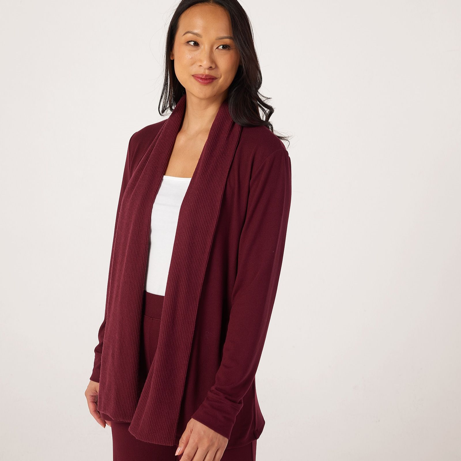 Denim & Co Heavenly Jersey Shawl Cardigan