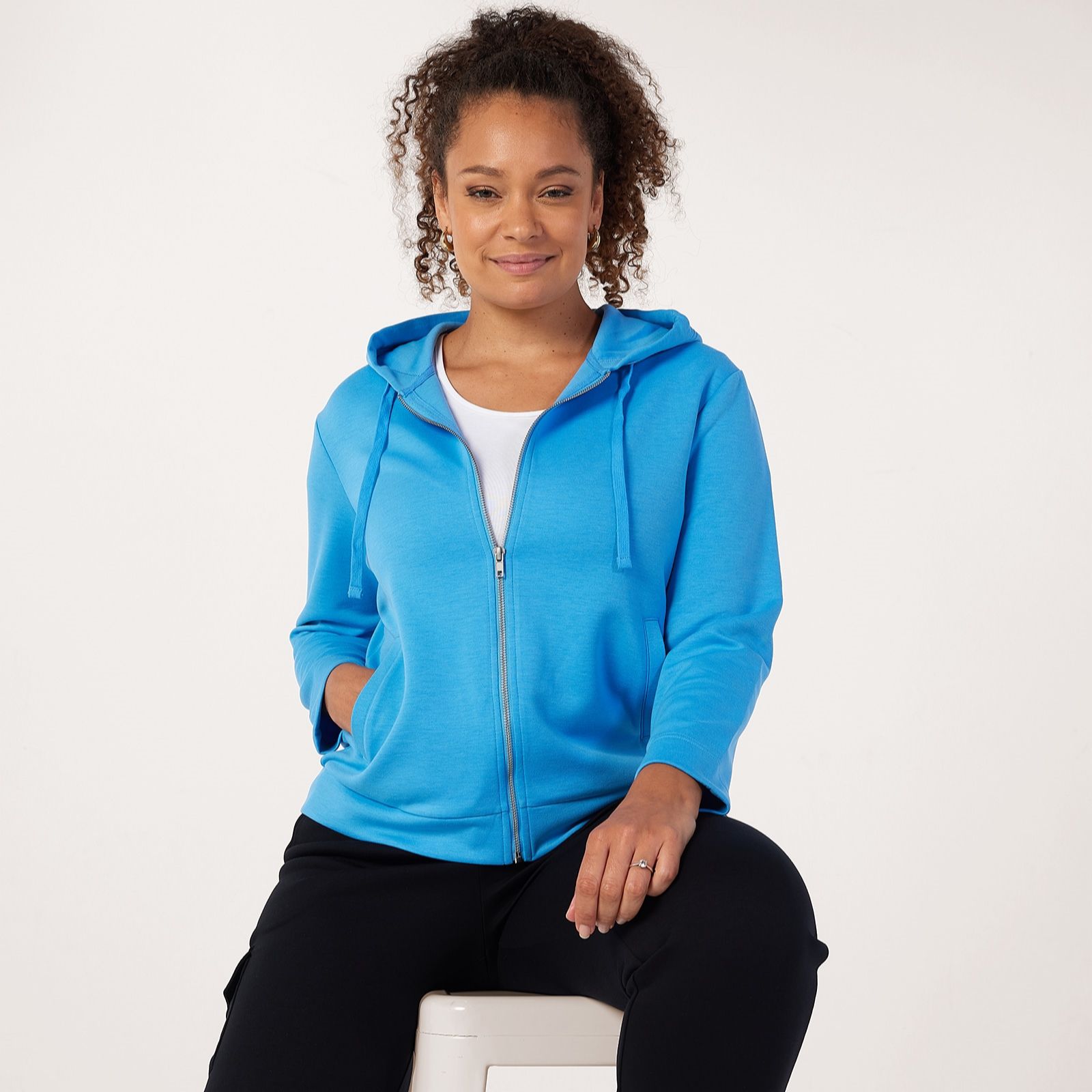 Denim & Co. Supersoft Zip Through Sweatshirt
