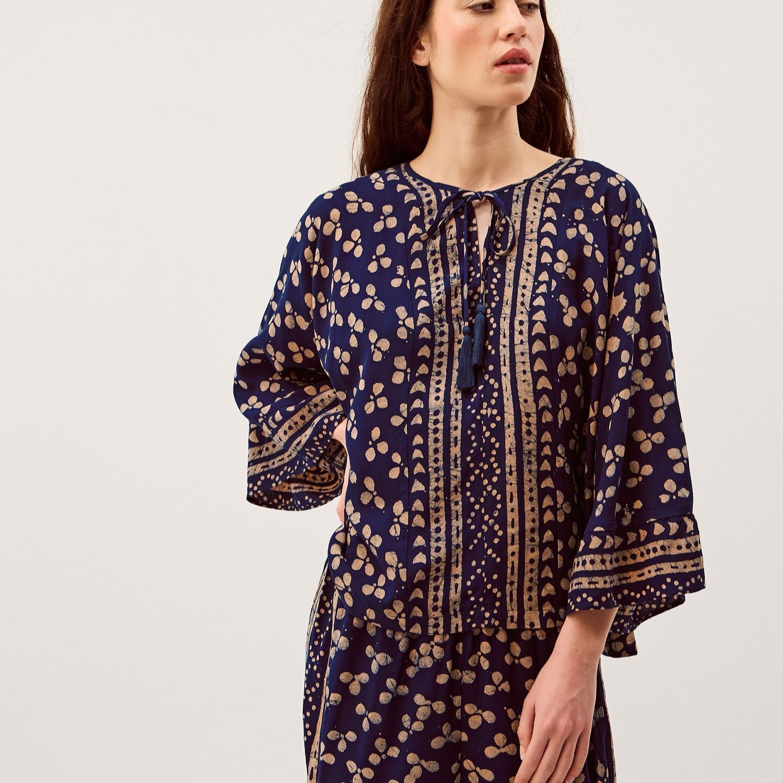 Monsoon Artisan Beach Clover Batik Print Top