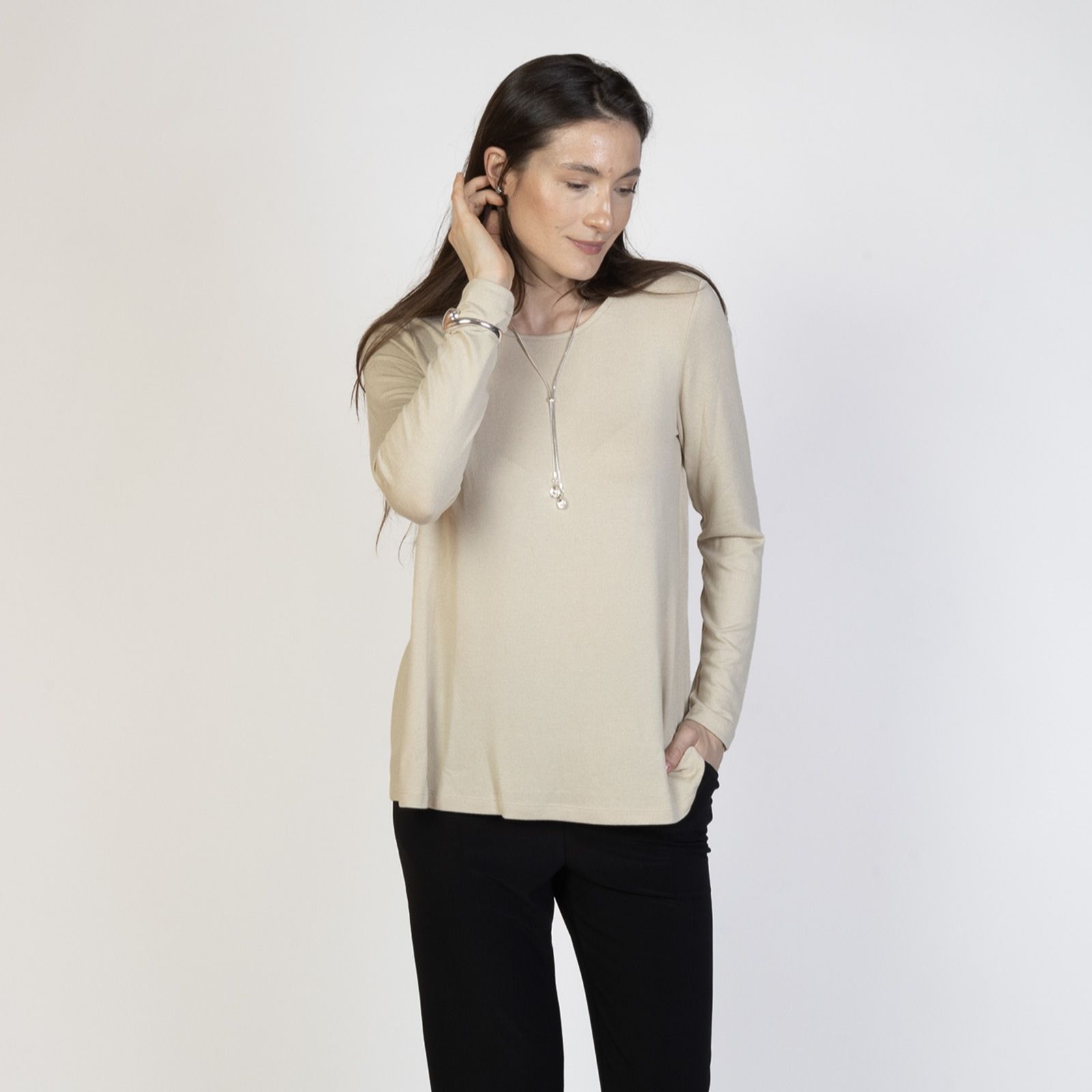 Kim & Co Fine Sweater Knit Long Sleeve Top