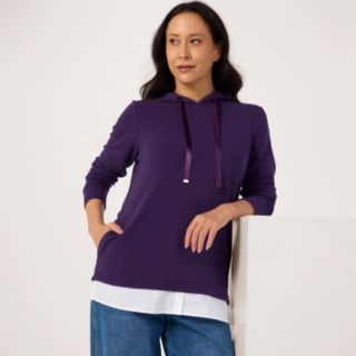 Denim & Co. Ottoman Long Sleeve Cowl Neck 2-in-1 Top
