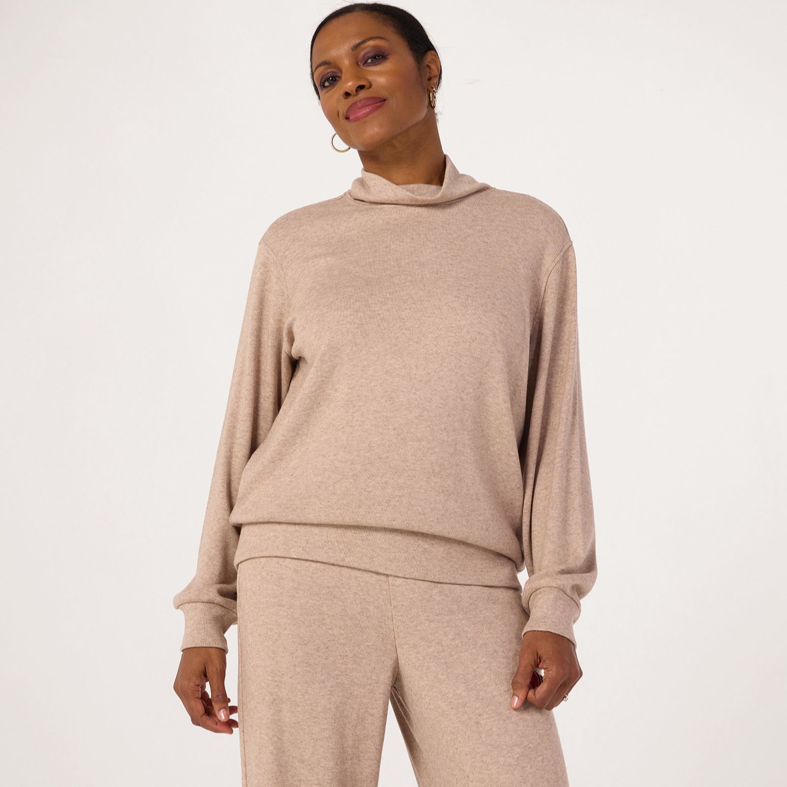 Denim & Co. Soft Cowl Neck Lounge Top