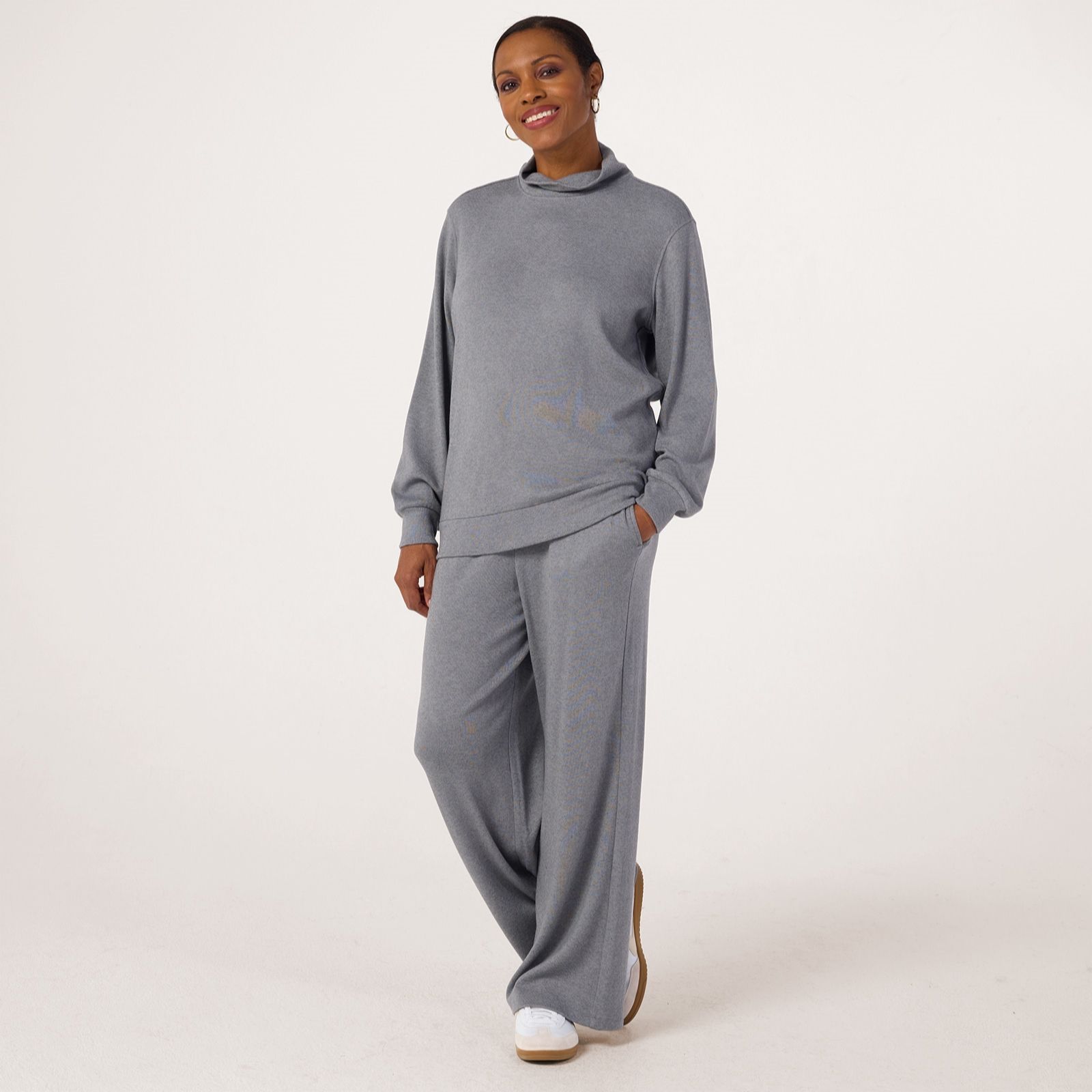 Denim & Co. Soft Cowl Neck Lounge Top