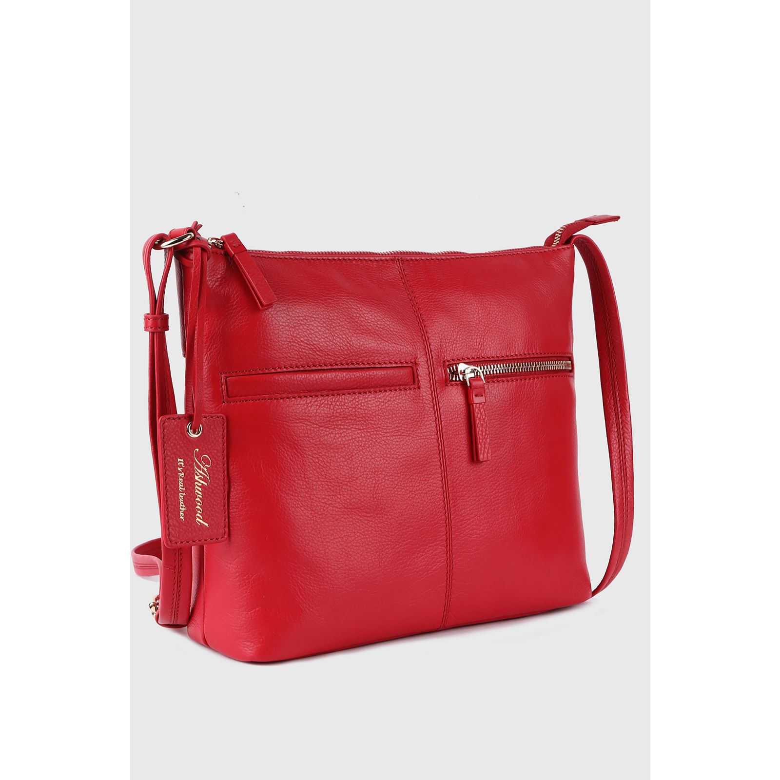 Ashwood Medium Front Pocket Leather Crossbody QVC UK