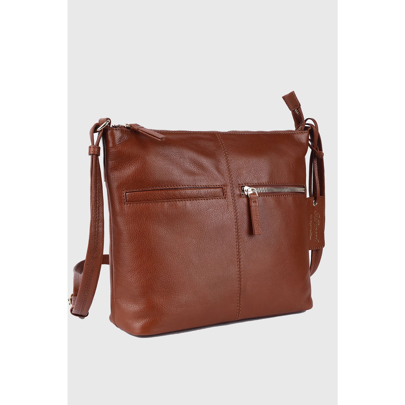 Ashwood Medium Front Pocket Leather Crossbody QVC UK