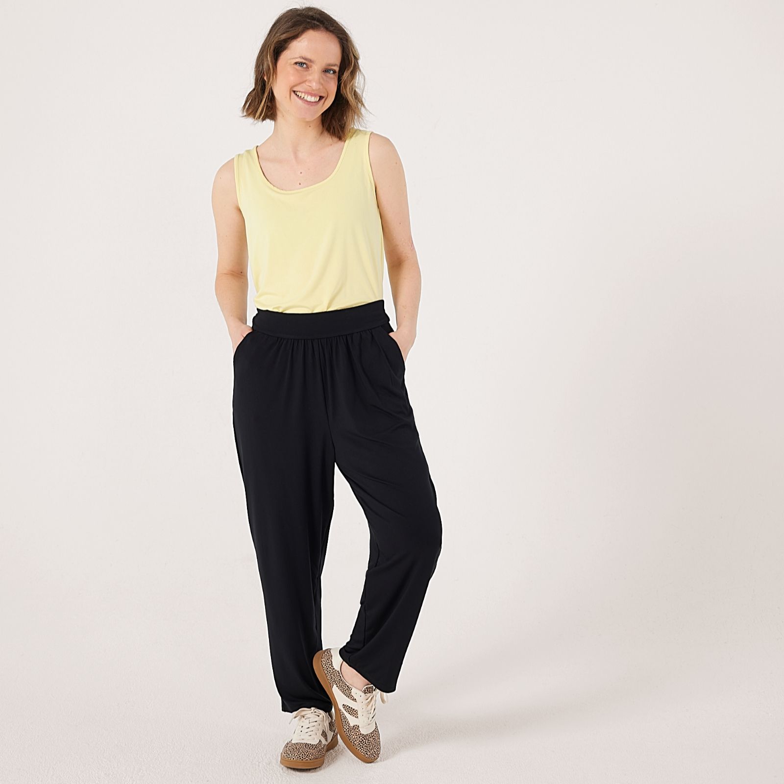 Kim & Co Viscose Rich Ankle Length Wellness Petite Trousers