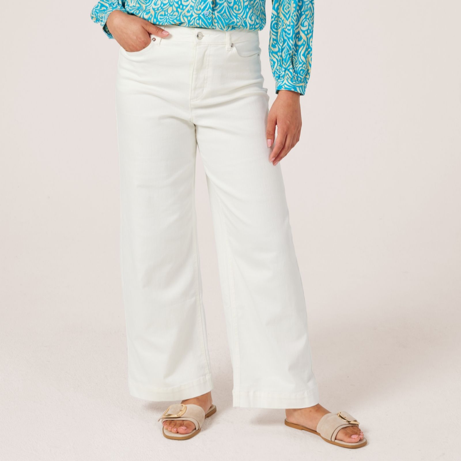 Ruth Langsford White Wide Leg Jeans Tall