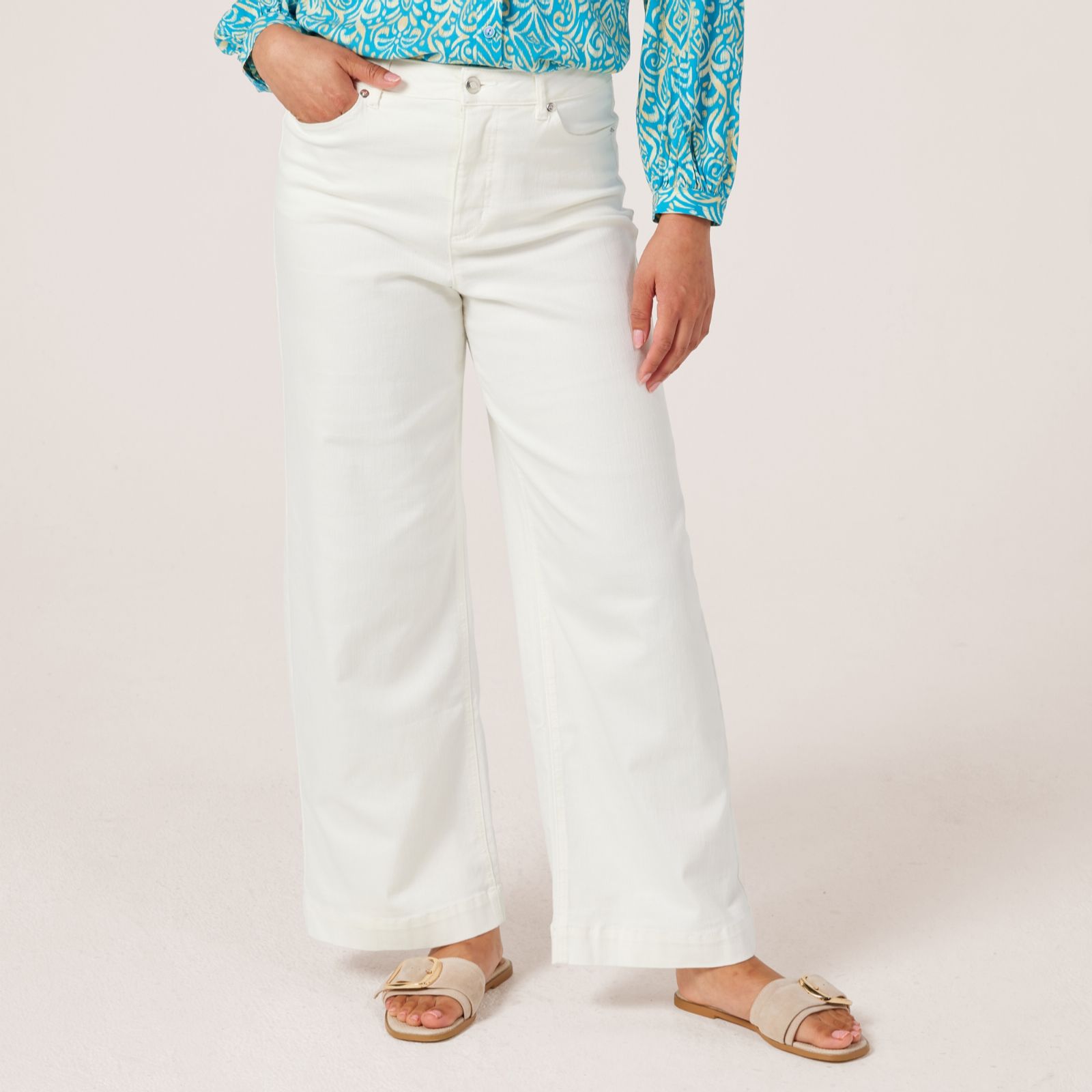 Ruth Langsford White Wide Leg Jeans Tall