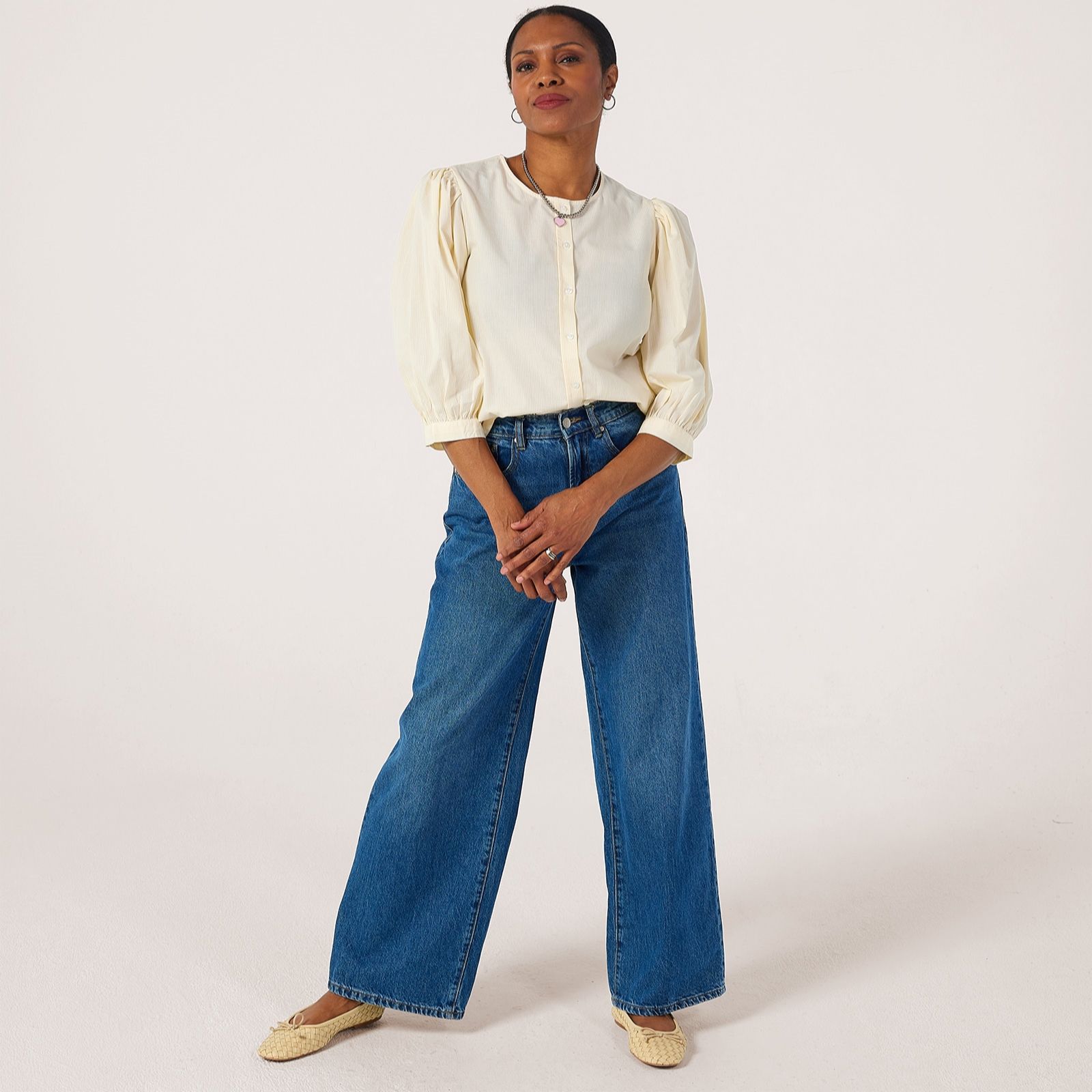 JDY Kalinka 1/3 Sleeve Pinstripe Shirt