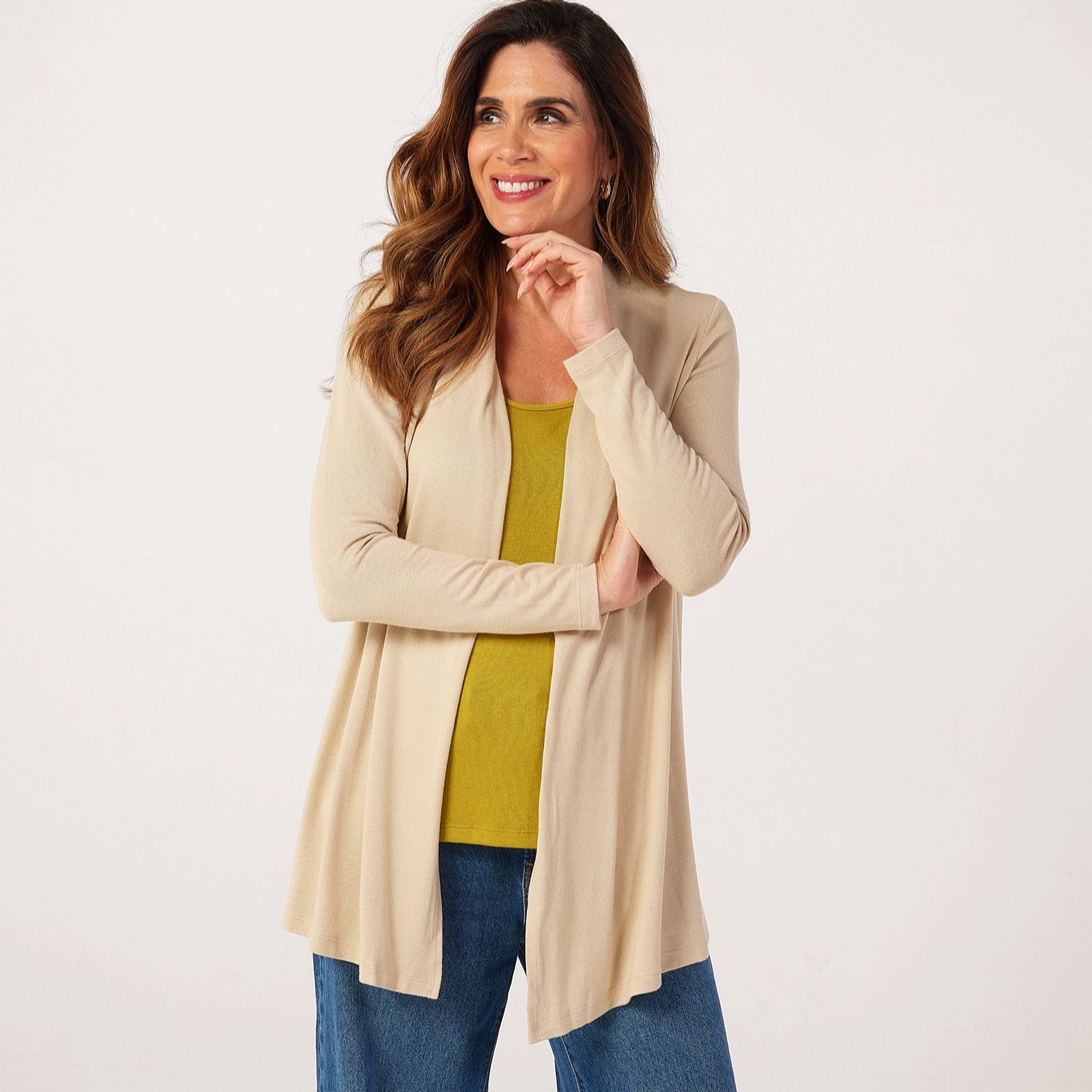 Kim & Co Fine Sweater Knit Edge to Edge Cardigan