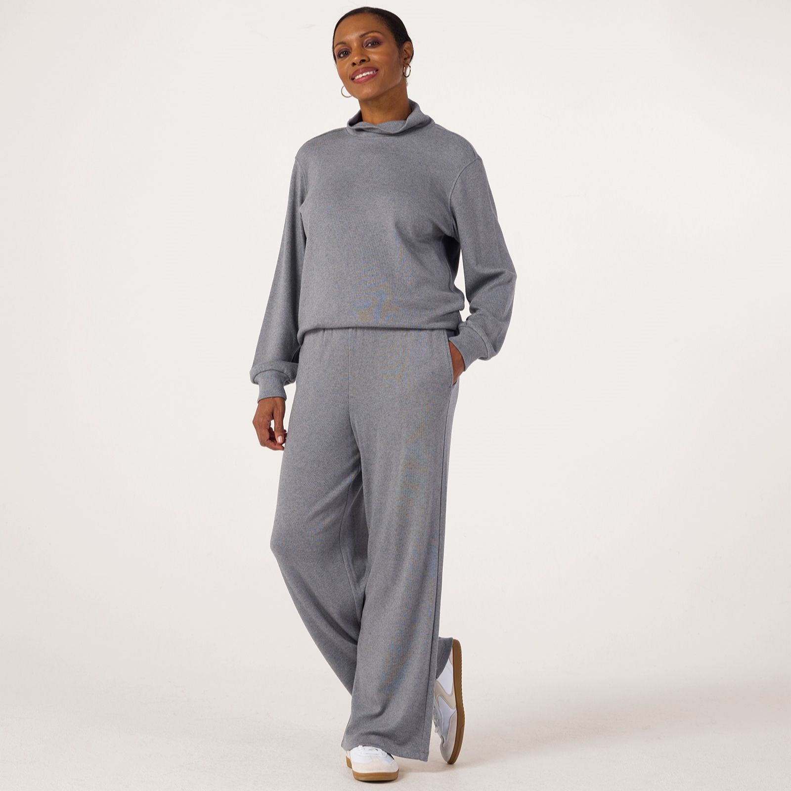 Denim & Co. Wide Leg Lounge Trousers Petite