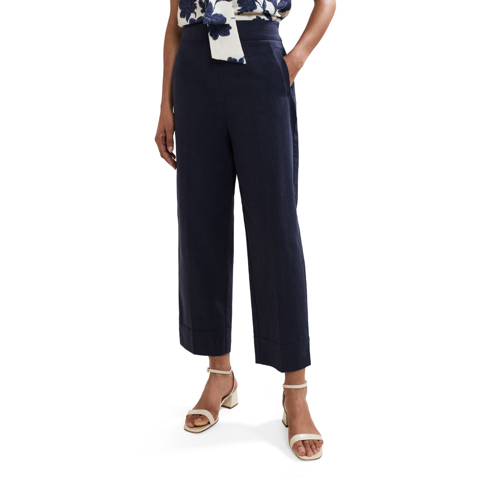Phase Eight Ellwood Navy Viscose Trouser with Pockets