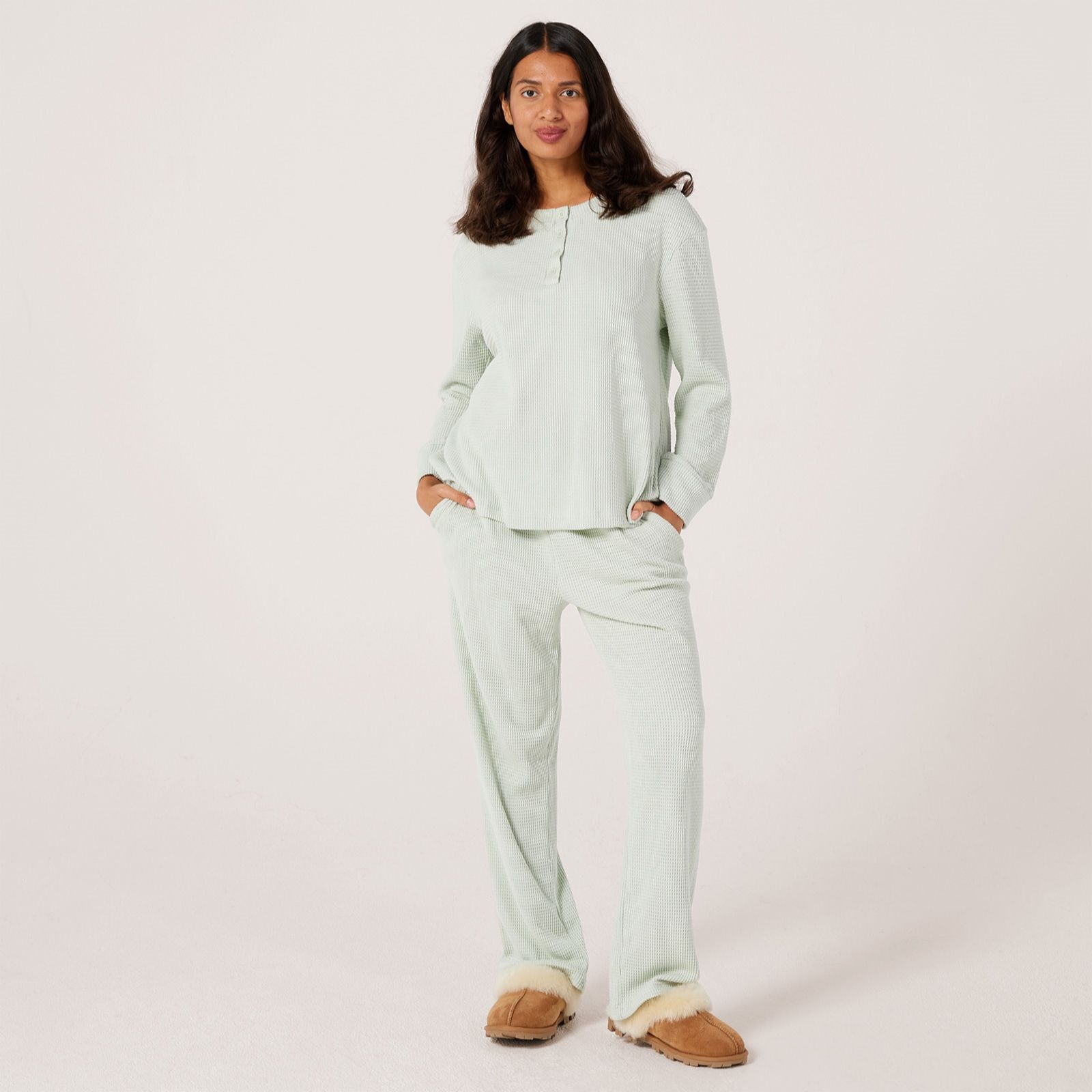 Cozee Home Waffle Loungewear Set
