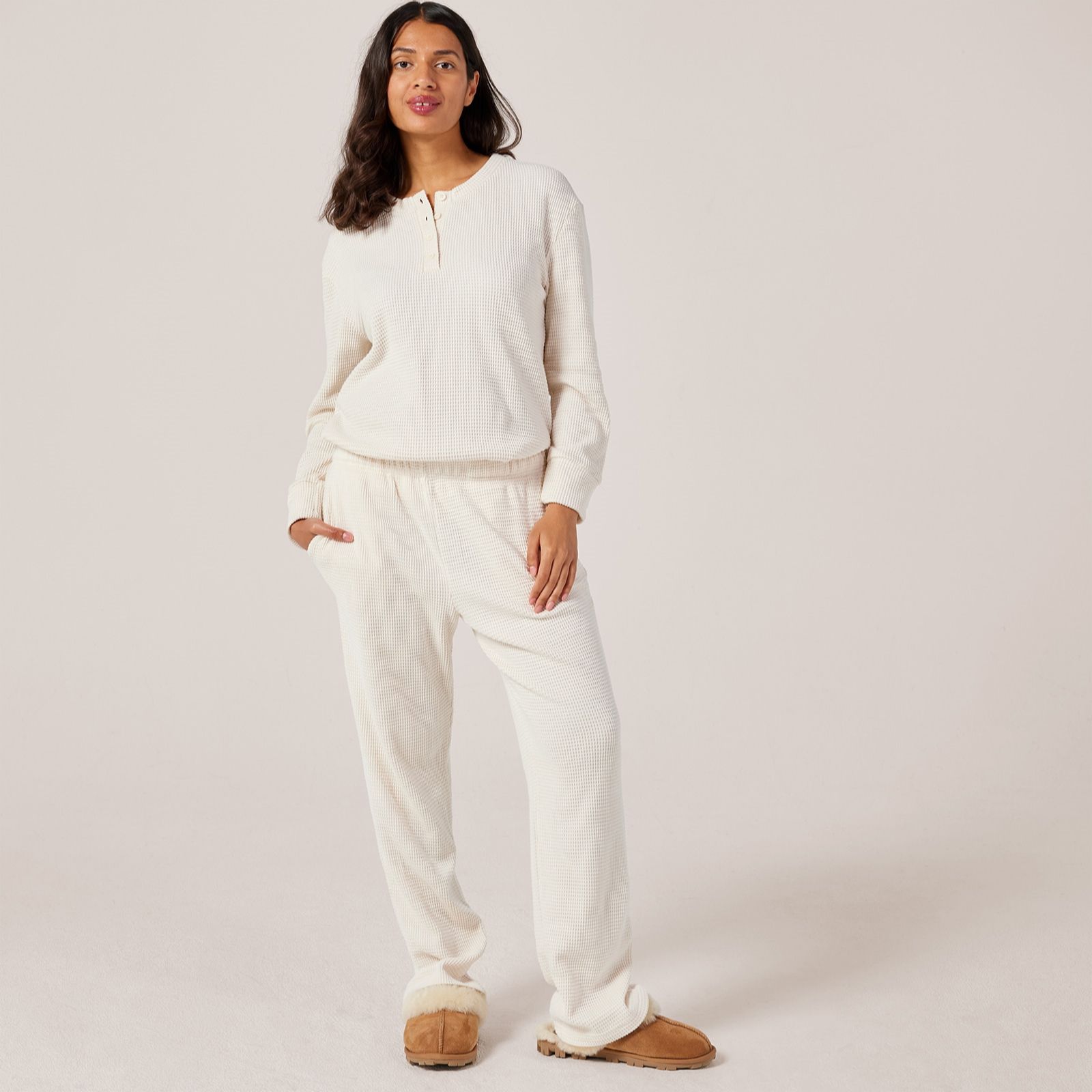 Cozee Home Waffle Loungewear Set