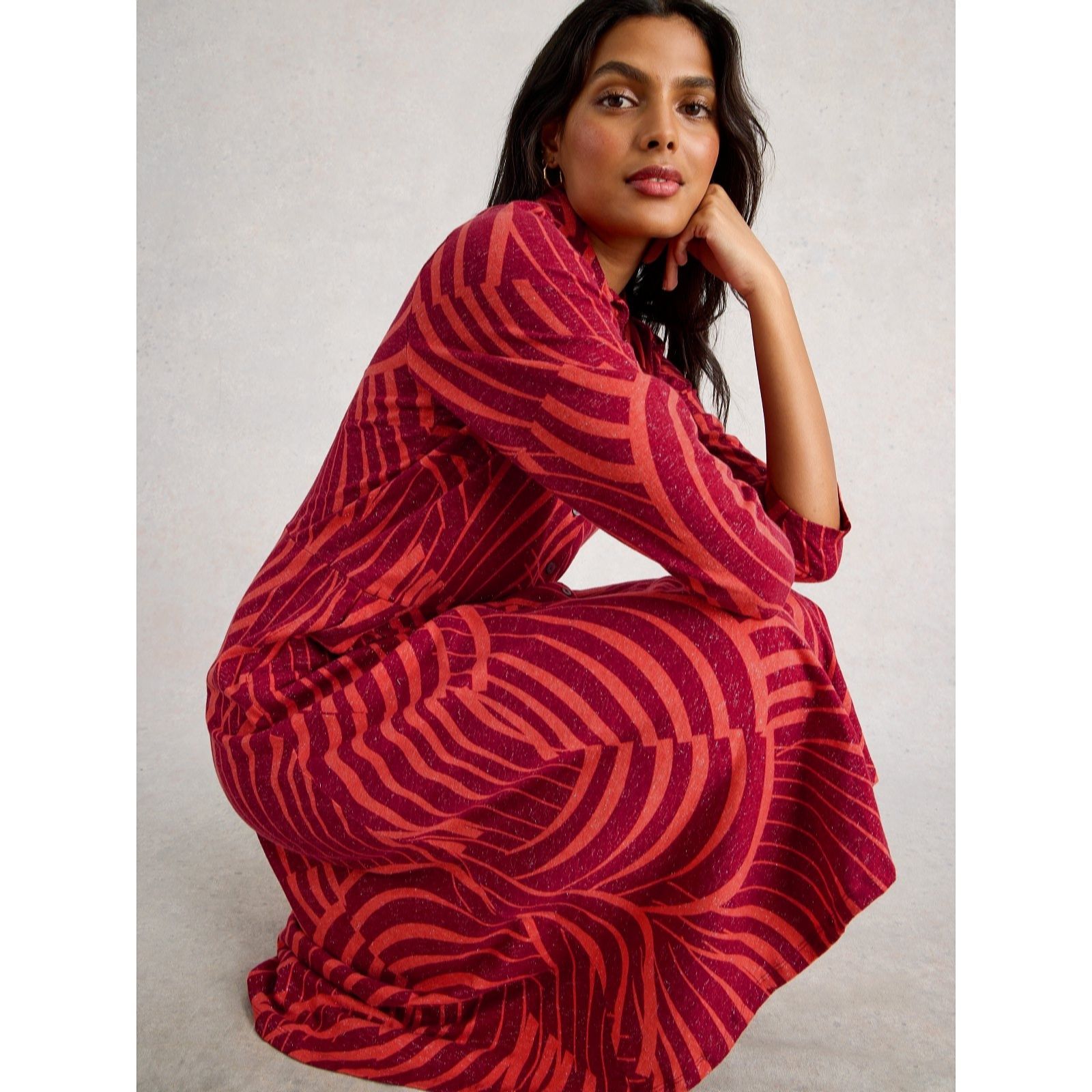 White Stuff Rua Sparkle Jersey Shirt Dres Standard