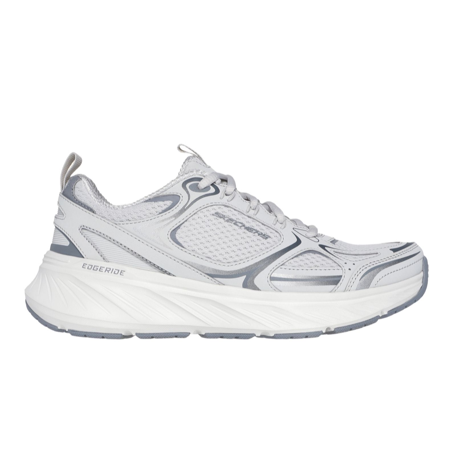 Outlet Skechers Edgeride Silver Eclipse Lace-Up Trainers