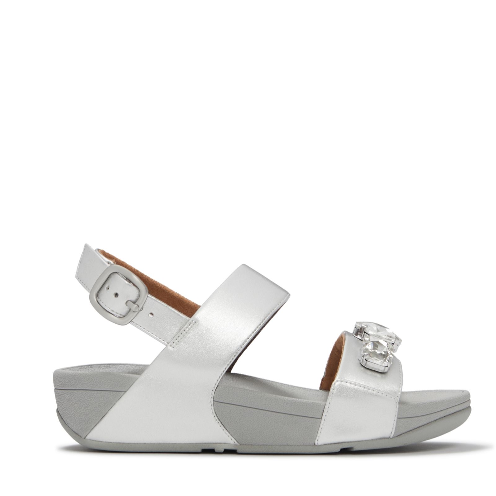 Fitflop Lulu Leather Ultra-Jewel Metallic Back- Strap Sandals