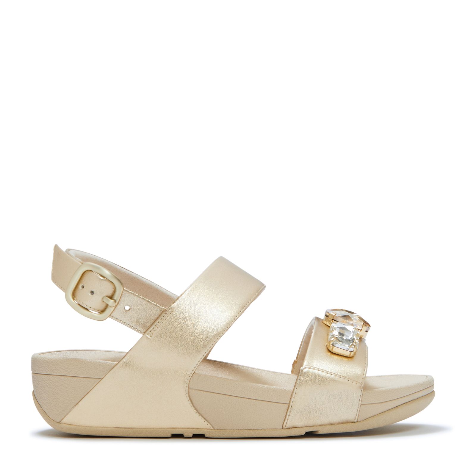 Fitflop Lulu Leather Ultra-Jewel Metallic Back- Strap Sandals