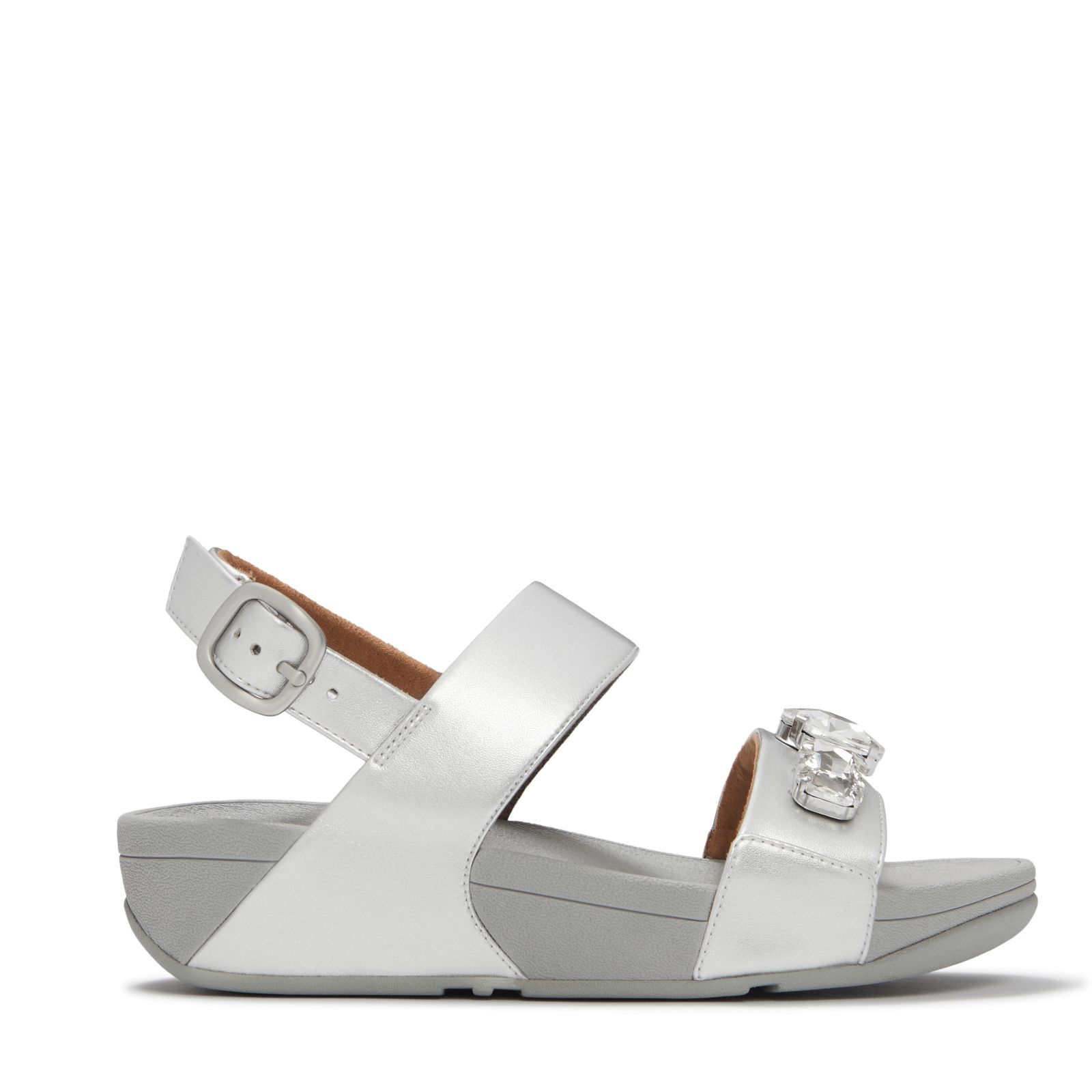 Fitflop Lulu Leather Ultra-Jewel Metallic Back- Strap Sandals