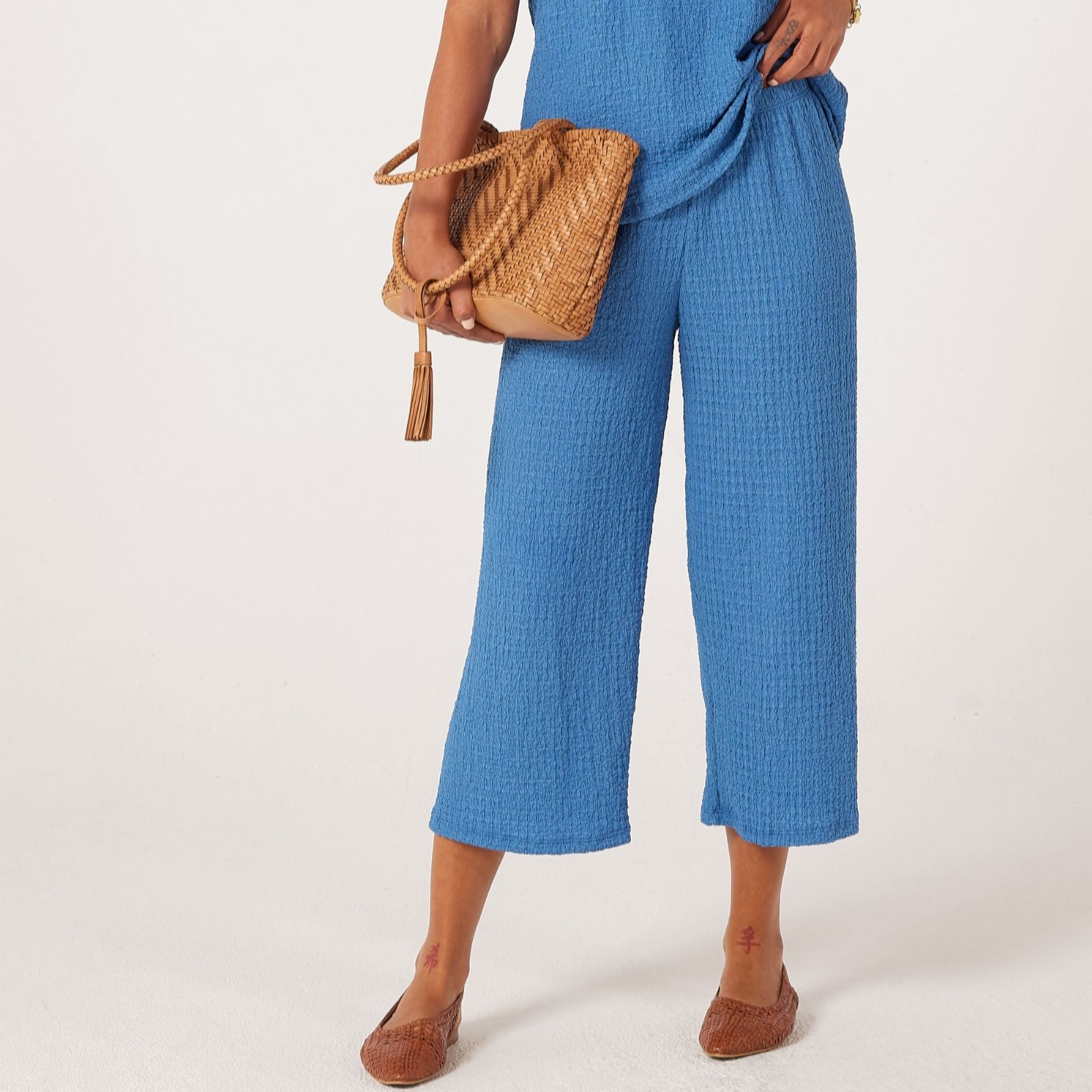 Kim & Co Mini Pop Straight Leg Cropped Petite Trousers