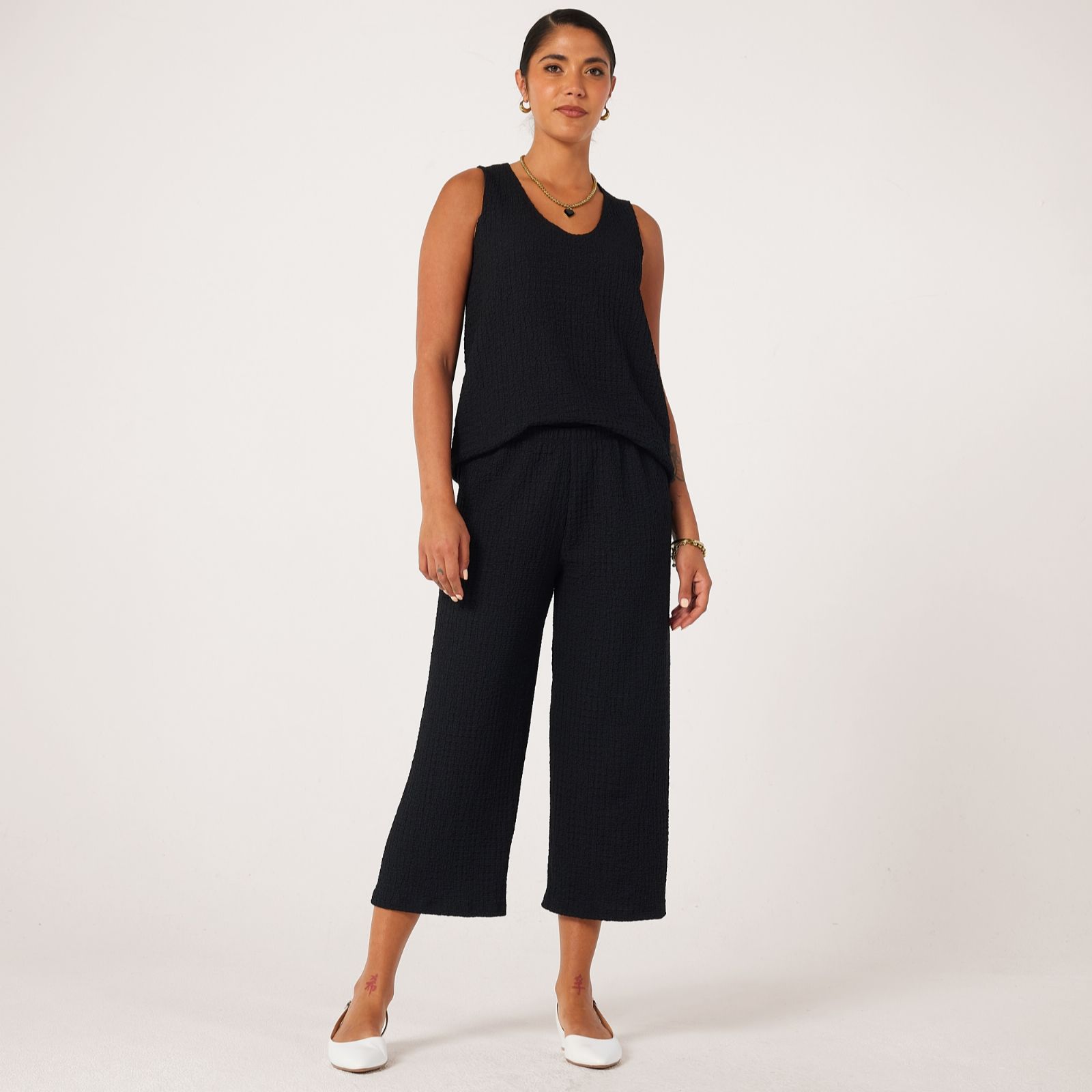 Kim & Co Mini Pop Straight Leg Cropped Petite Trousers