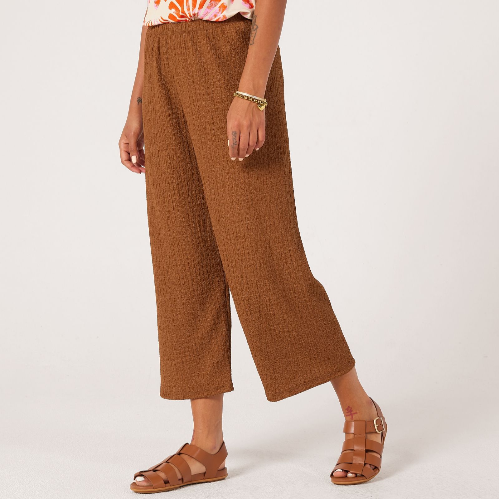 Kim & Co Mini Pop Straight Leg Cropped Petite Trousers