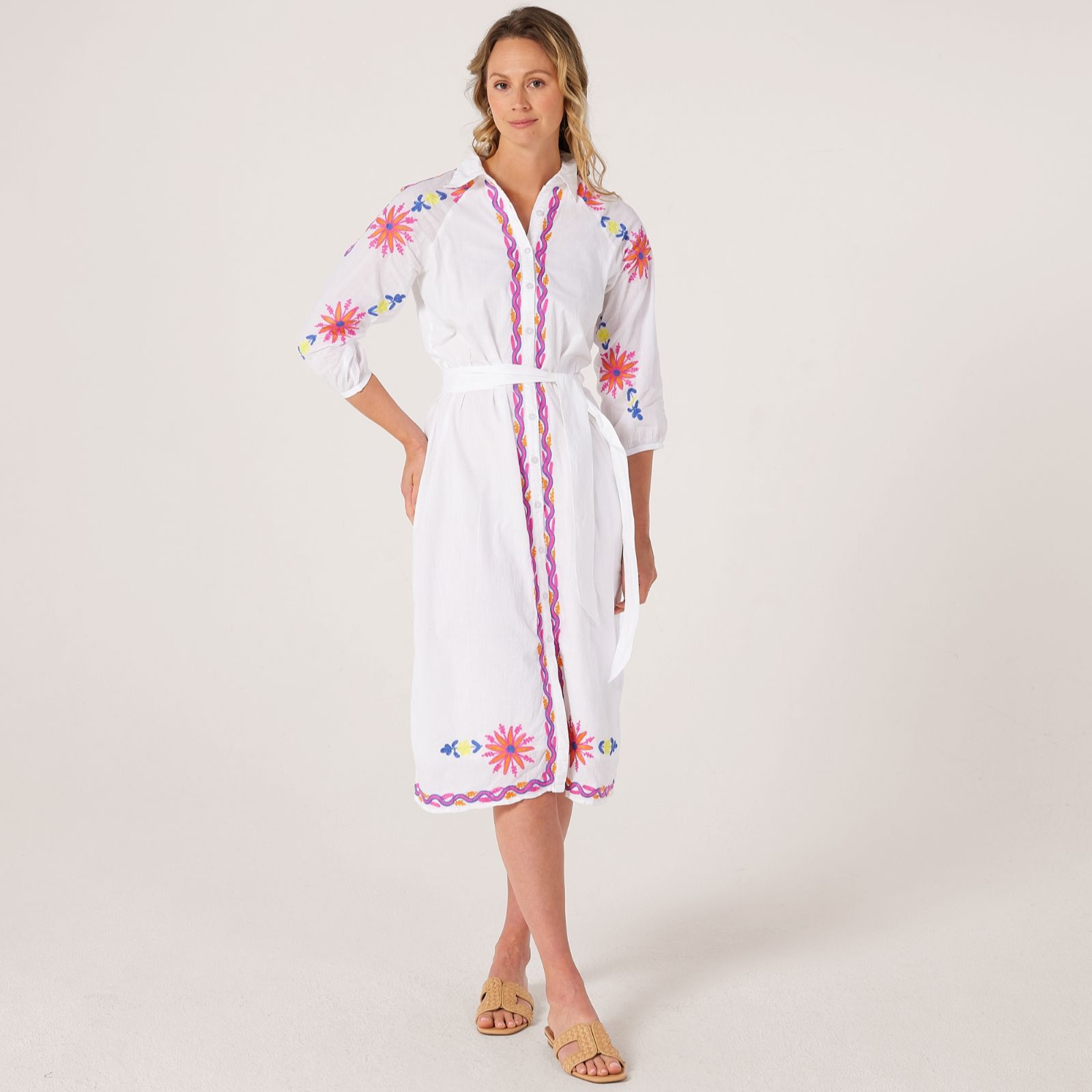 Handprint Dream Embroidered Fiesta Maxi Dress