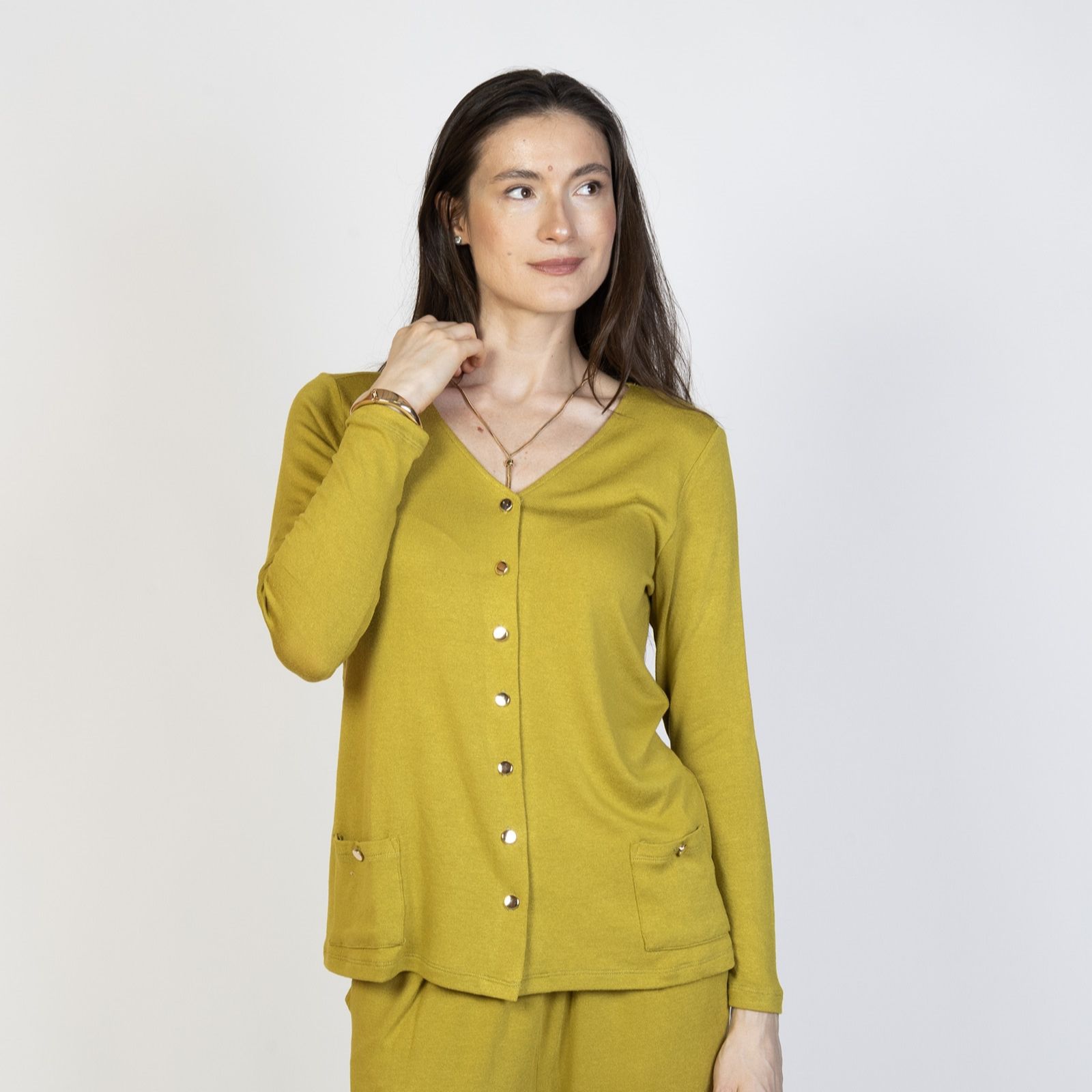 Kim & Co Fine Sweater Knit Button Front Cardigan with Pockets