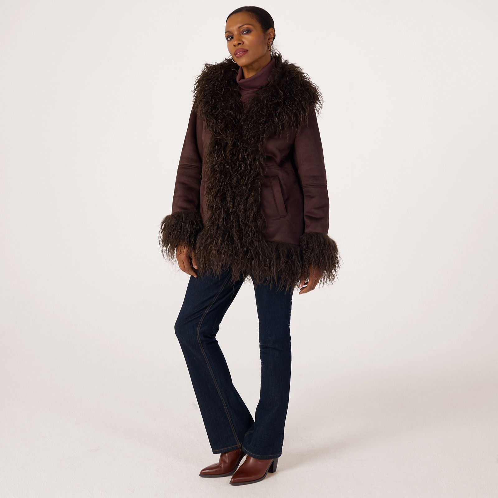 Ruth Langsford Shearling Faux Fur Coat