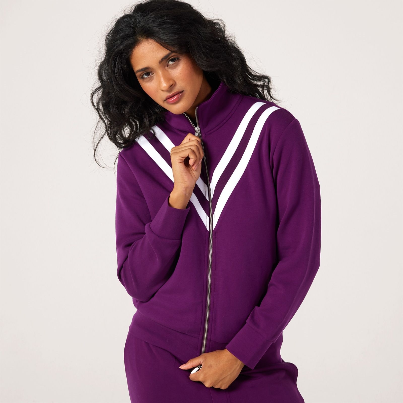 Ruth Langsford Chevron Detail Zip Through Jacket
