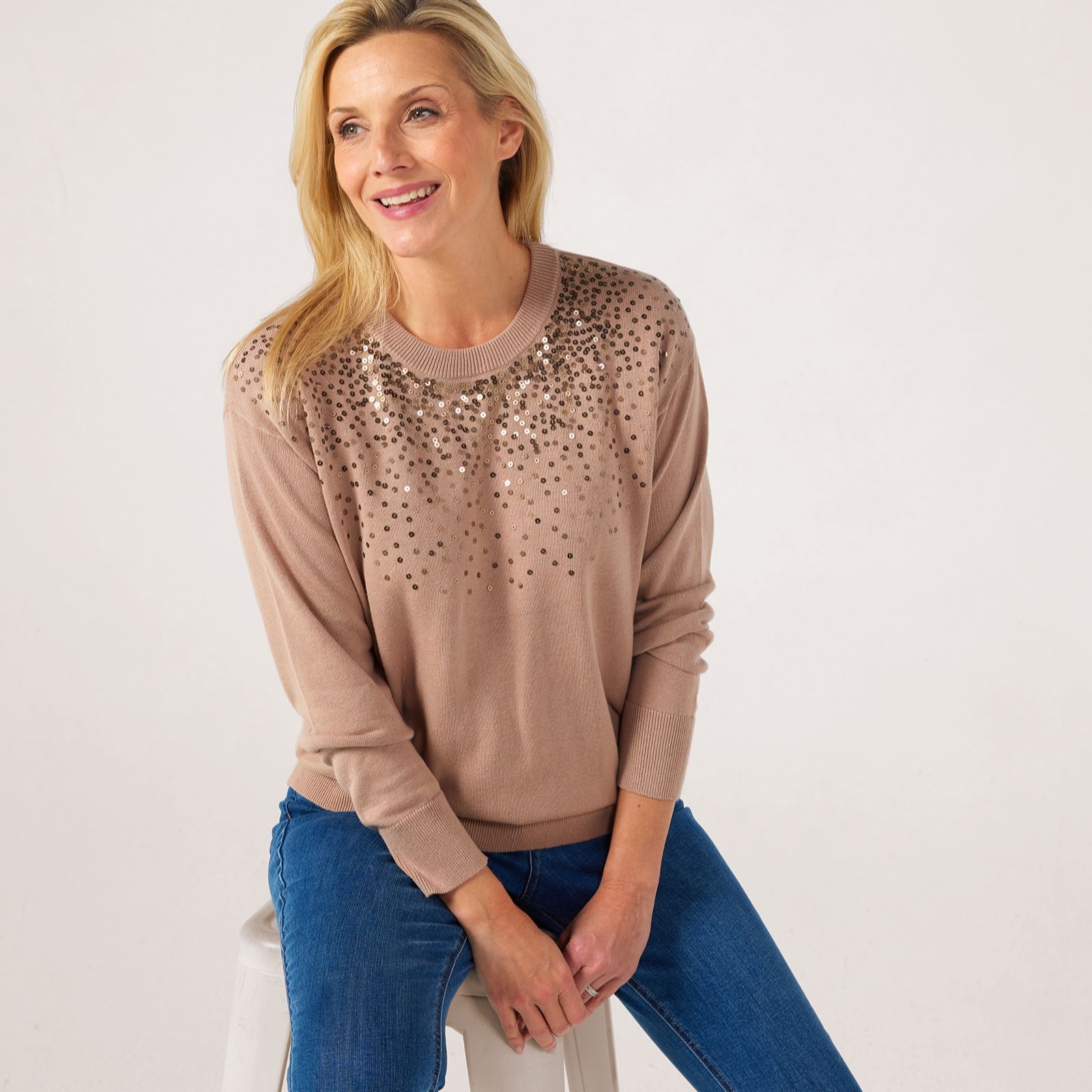 Ruth Langsford Sequin Neckline Jumper