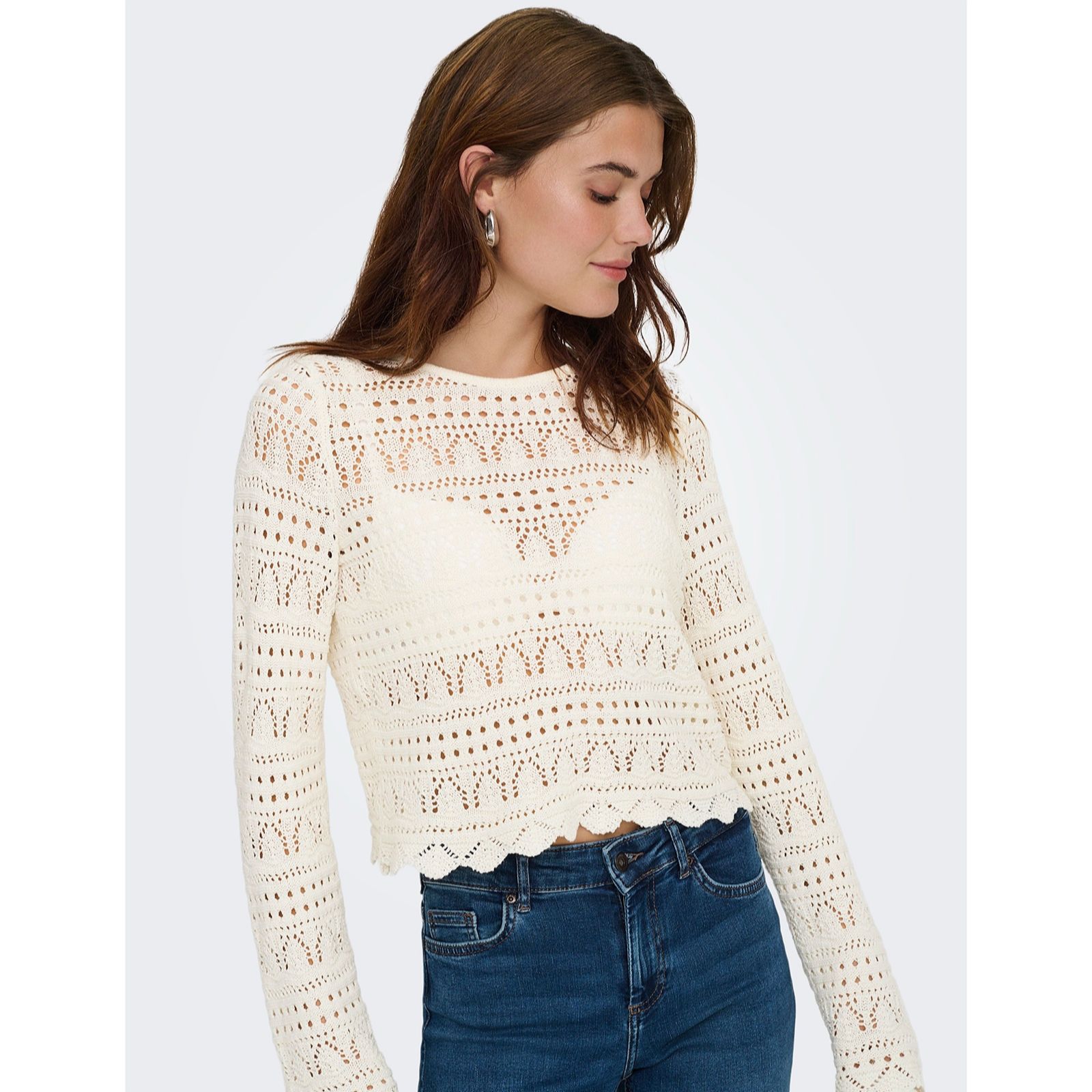 Only Elke Life Crochet Knitted Jumper