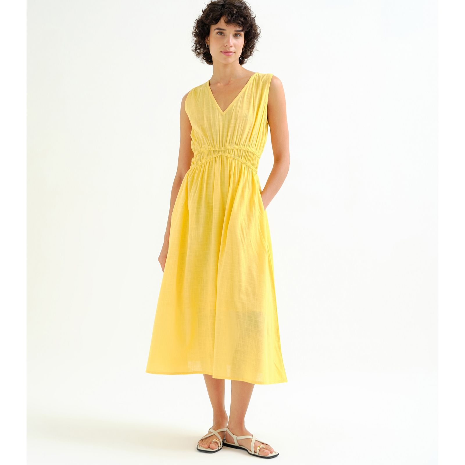 Compania Fantastica Ruched Waist Midi Dress