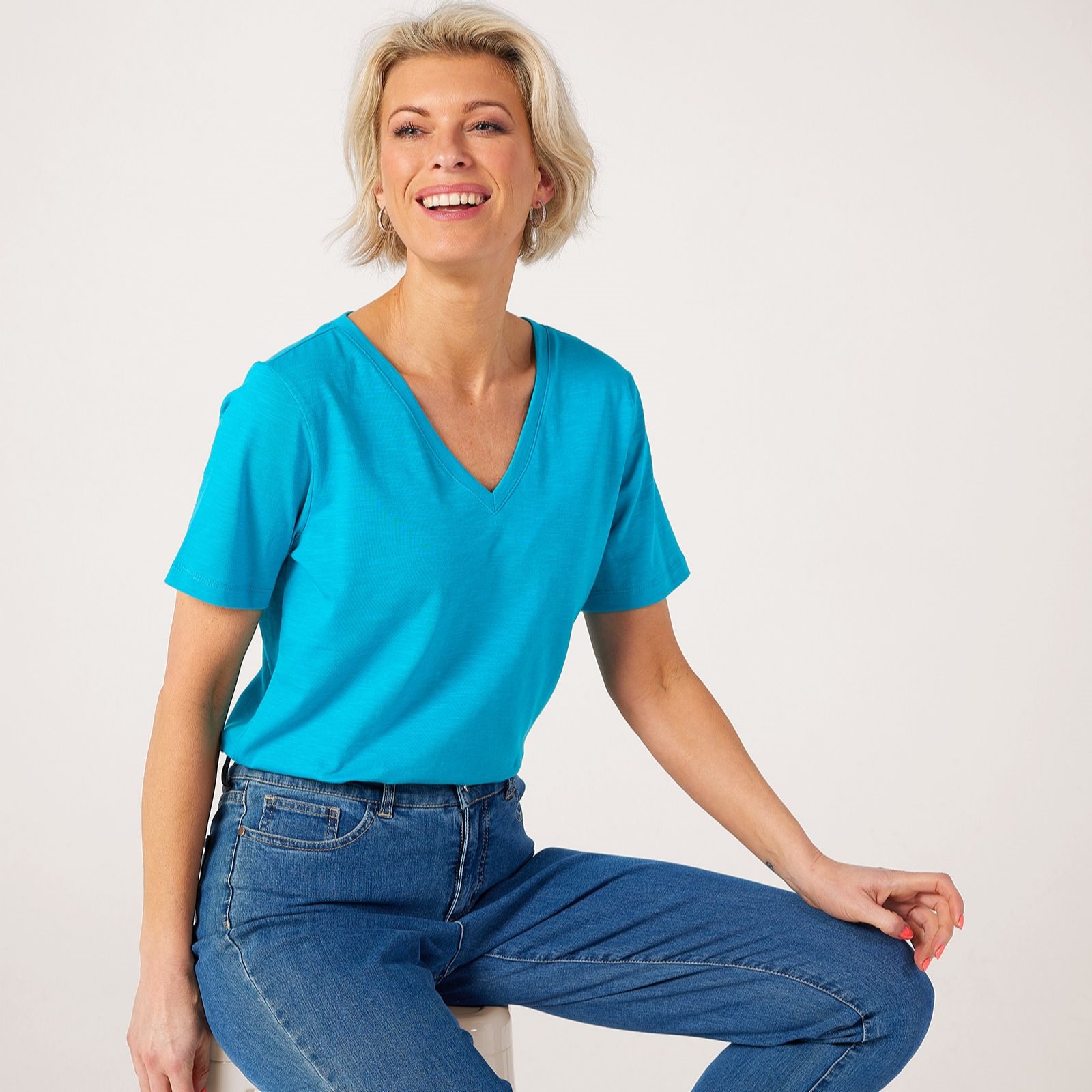 Ruth Langsford Organic Cotton V-Neck T-Shirt