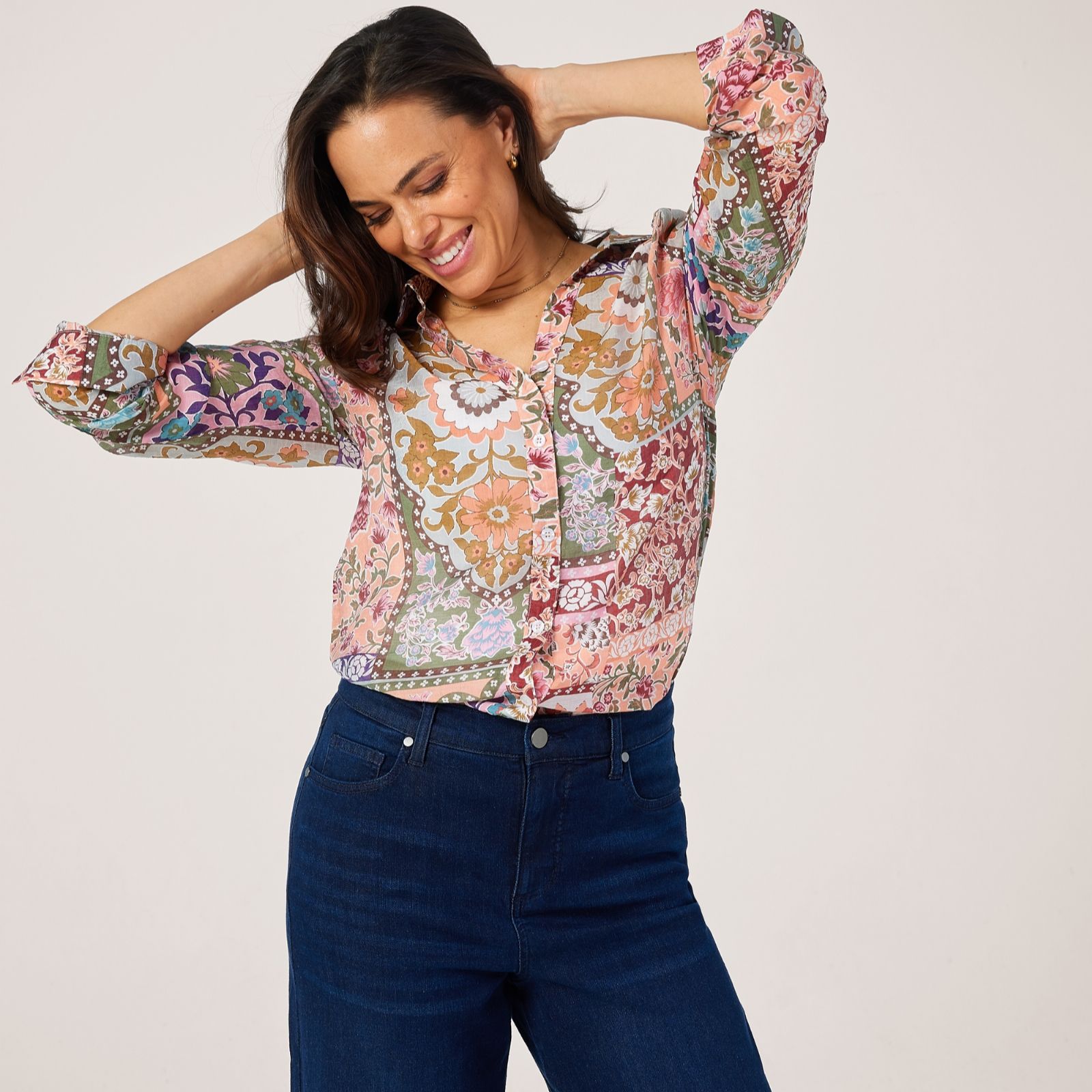 Izabel London Mosaic Print Shirt