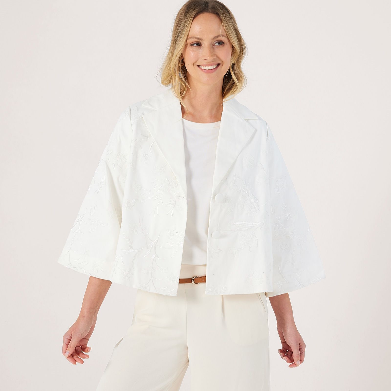 MarlaWynne Collection Embellished Twill Jacket