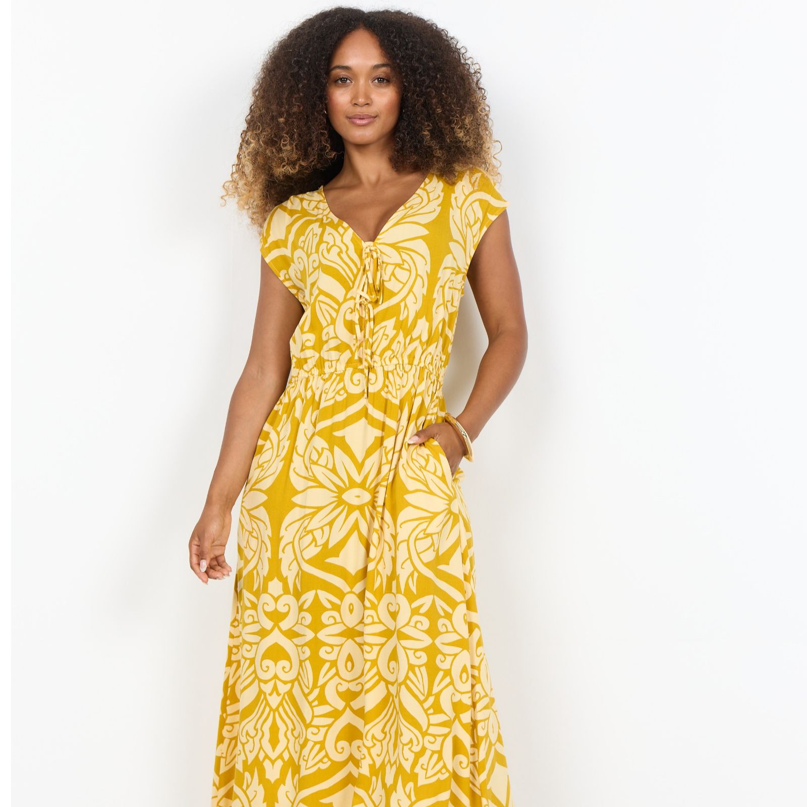 SOYACONCEPT Felone Printed V-Neck Dress