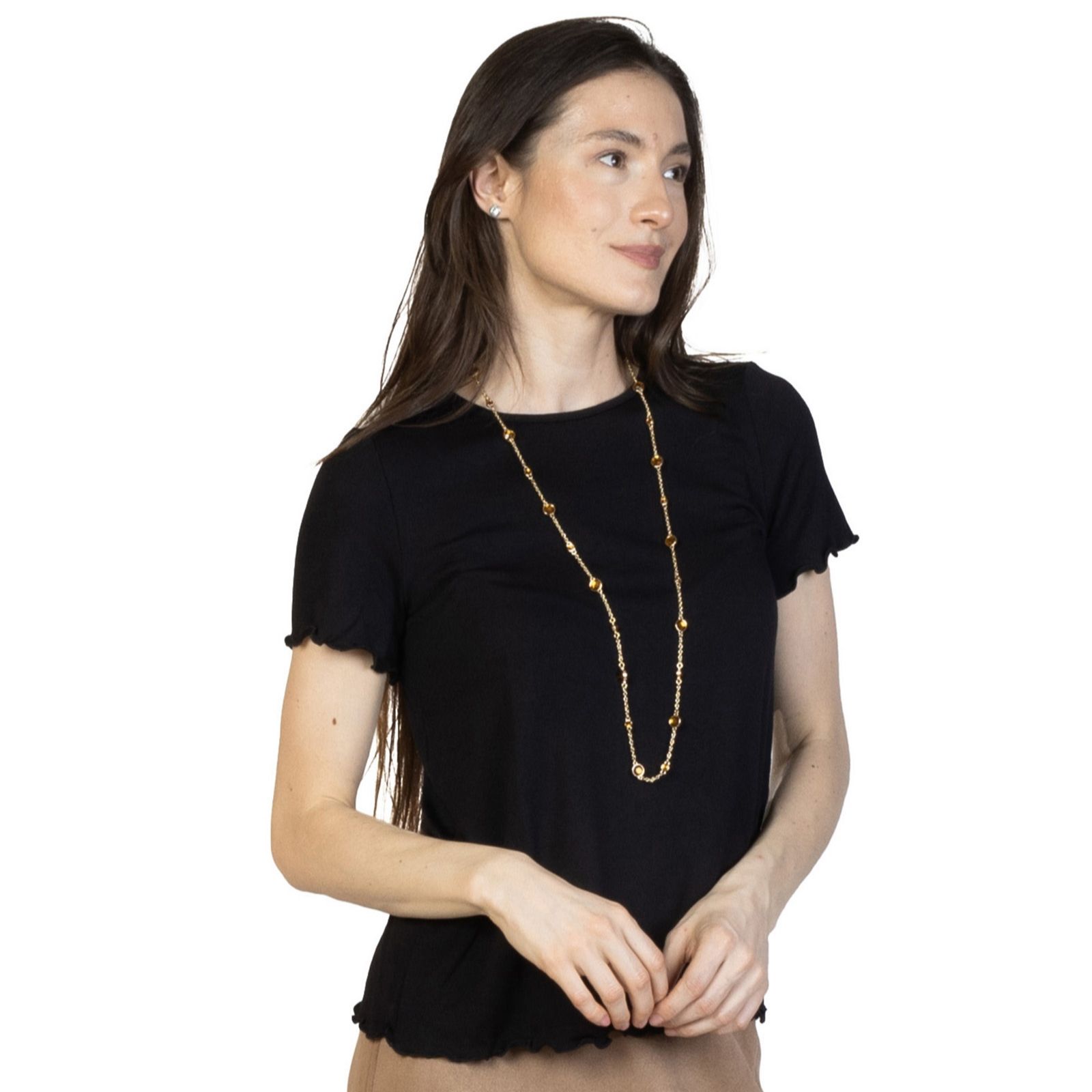 Kim & Co Fine Sweater Knit Short Sleeve Essential Top