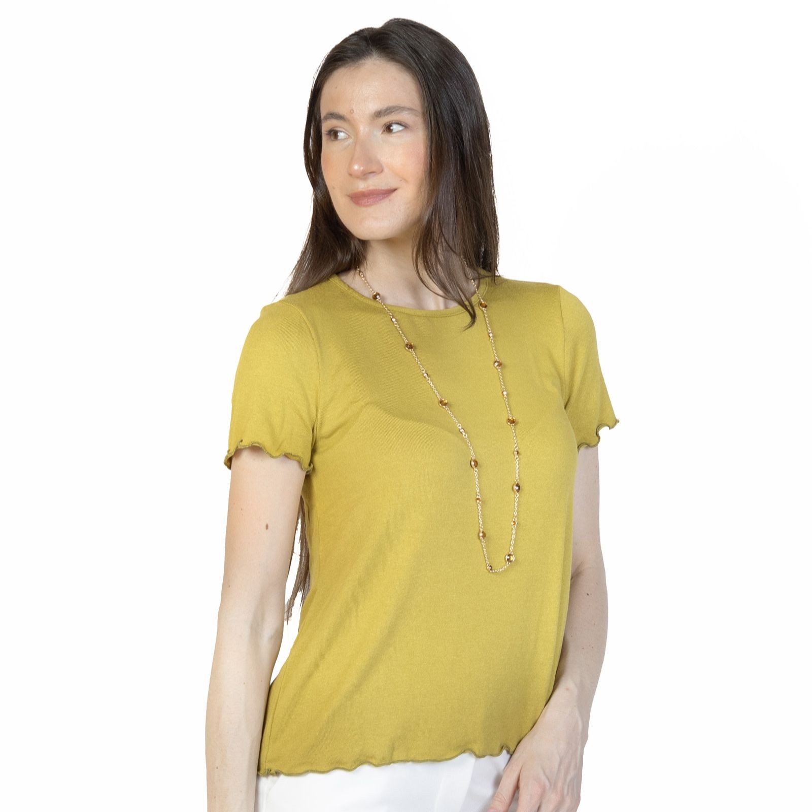 Kim & Co Fine Sweater Knit Short Sleeve Essential Top