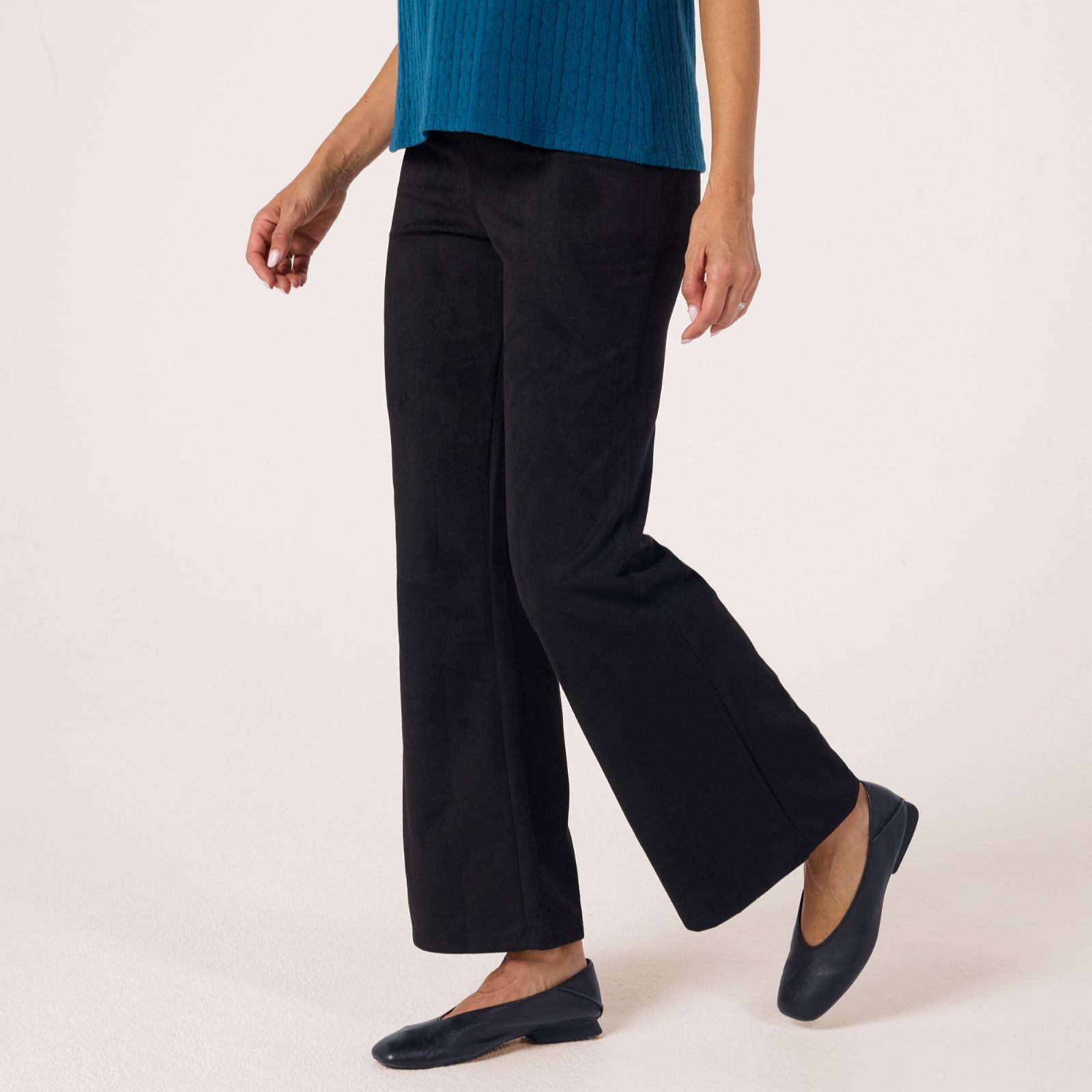 Kim & Co Stretch Faux Suede Ella Flared Standard Trousers