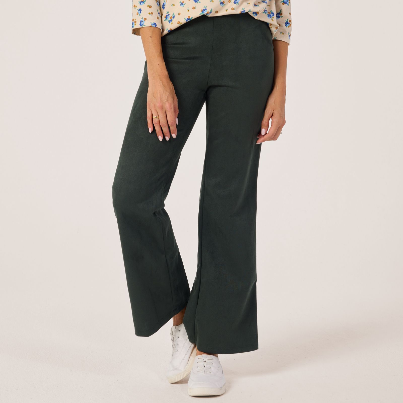 Kim & Co Stretch Faux Suede Ella Flared Standard Trousers