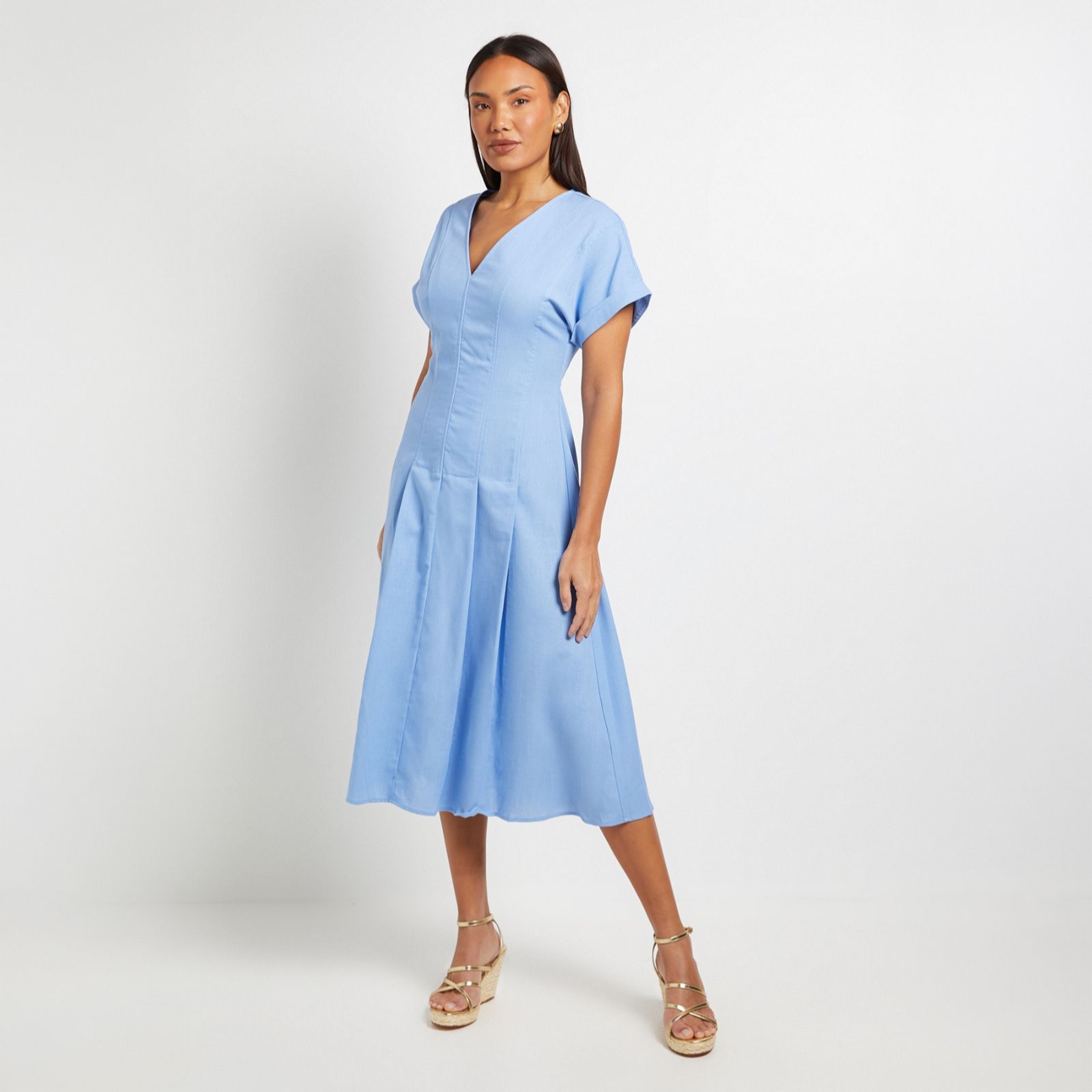 Principles Linen Pleated Waist Dress
