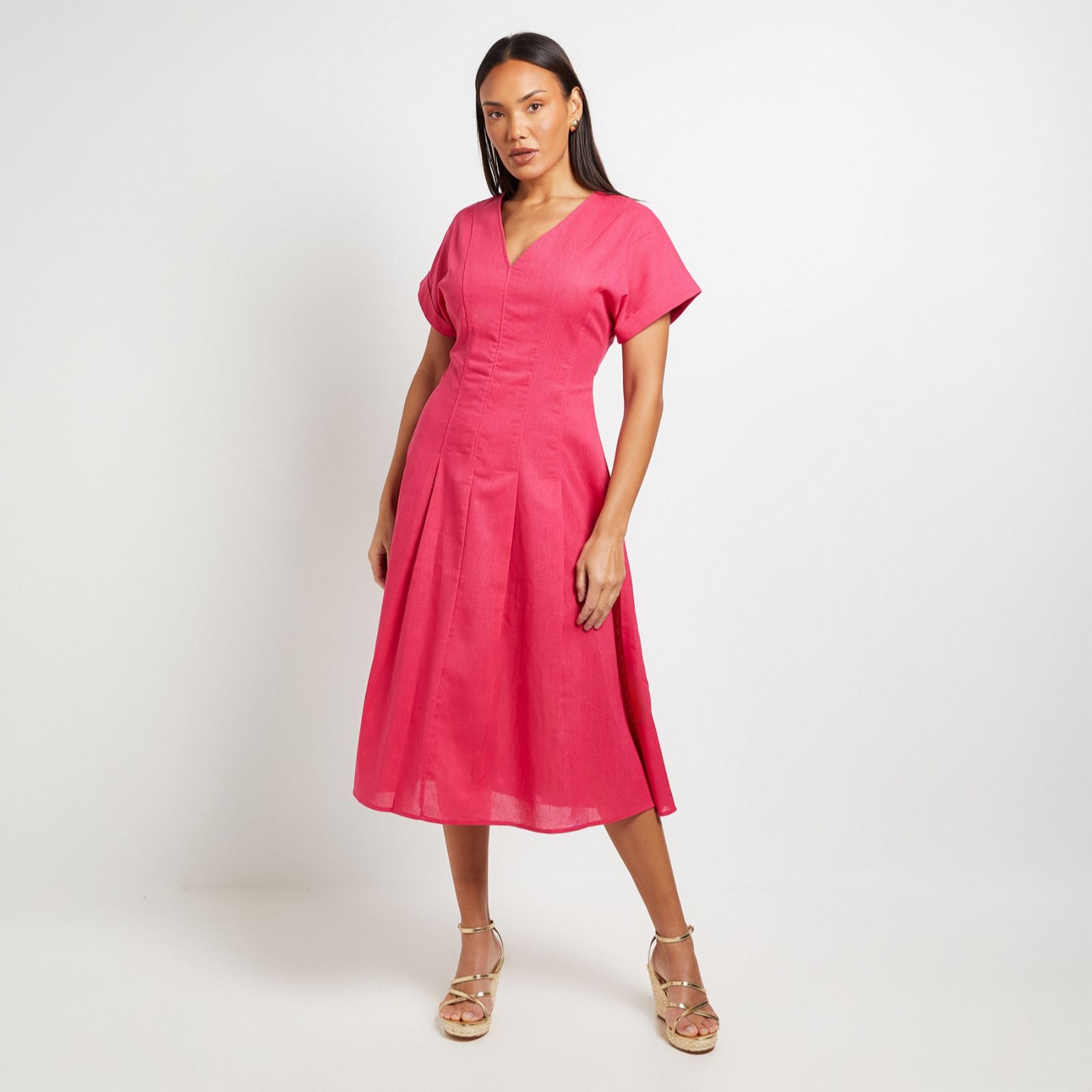Principles Linen Pleated Waist Dress