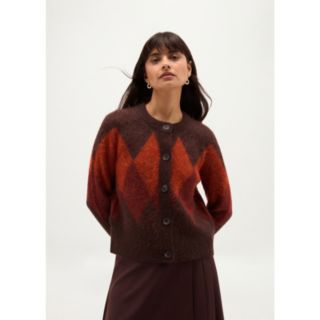 Hobbs London Izzy Argyle Wool Blend Cardigan