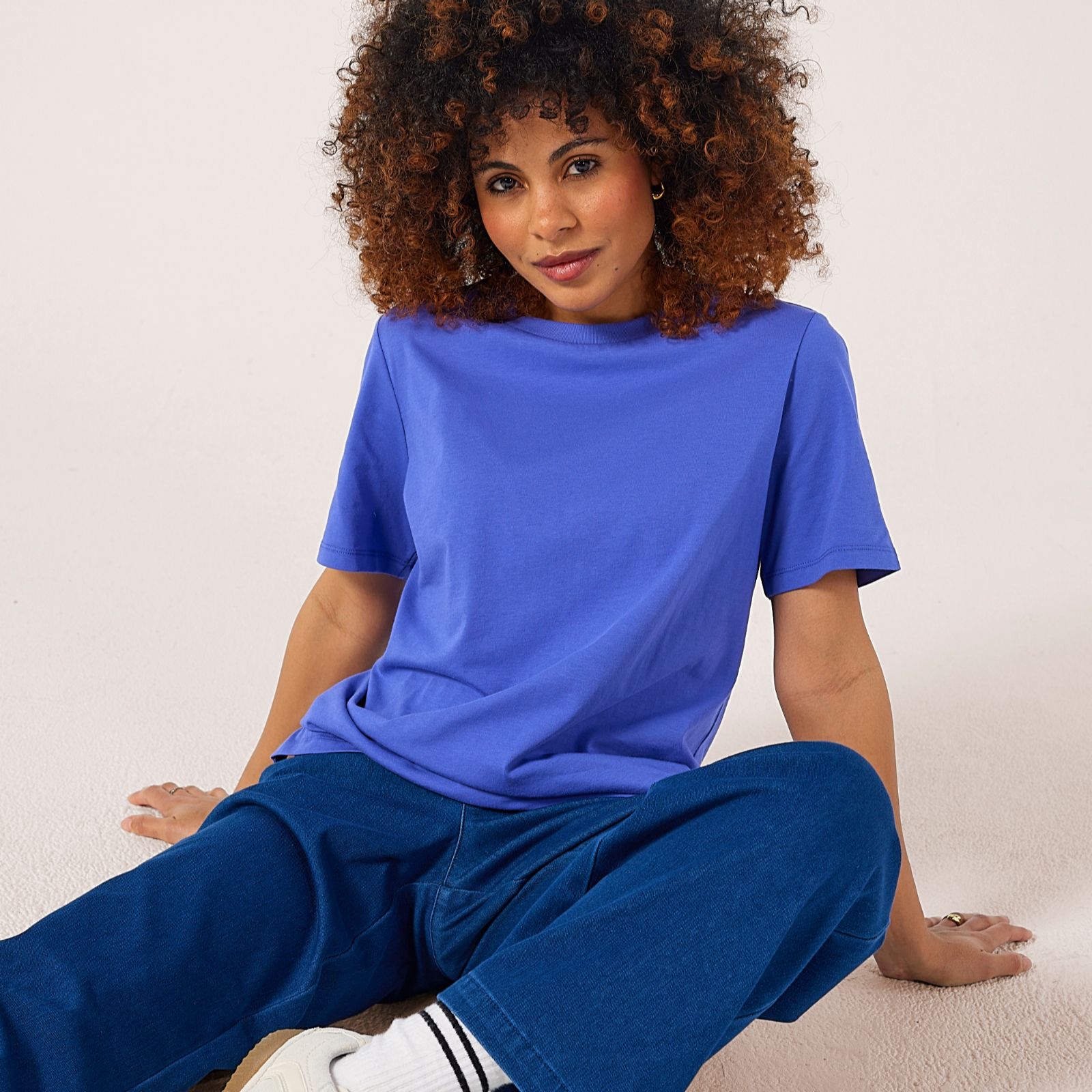 Denim & Co. Essentials Solid Crew Neck T-Shirt