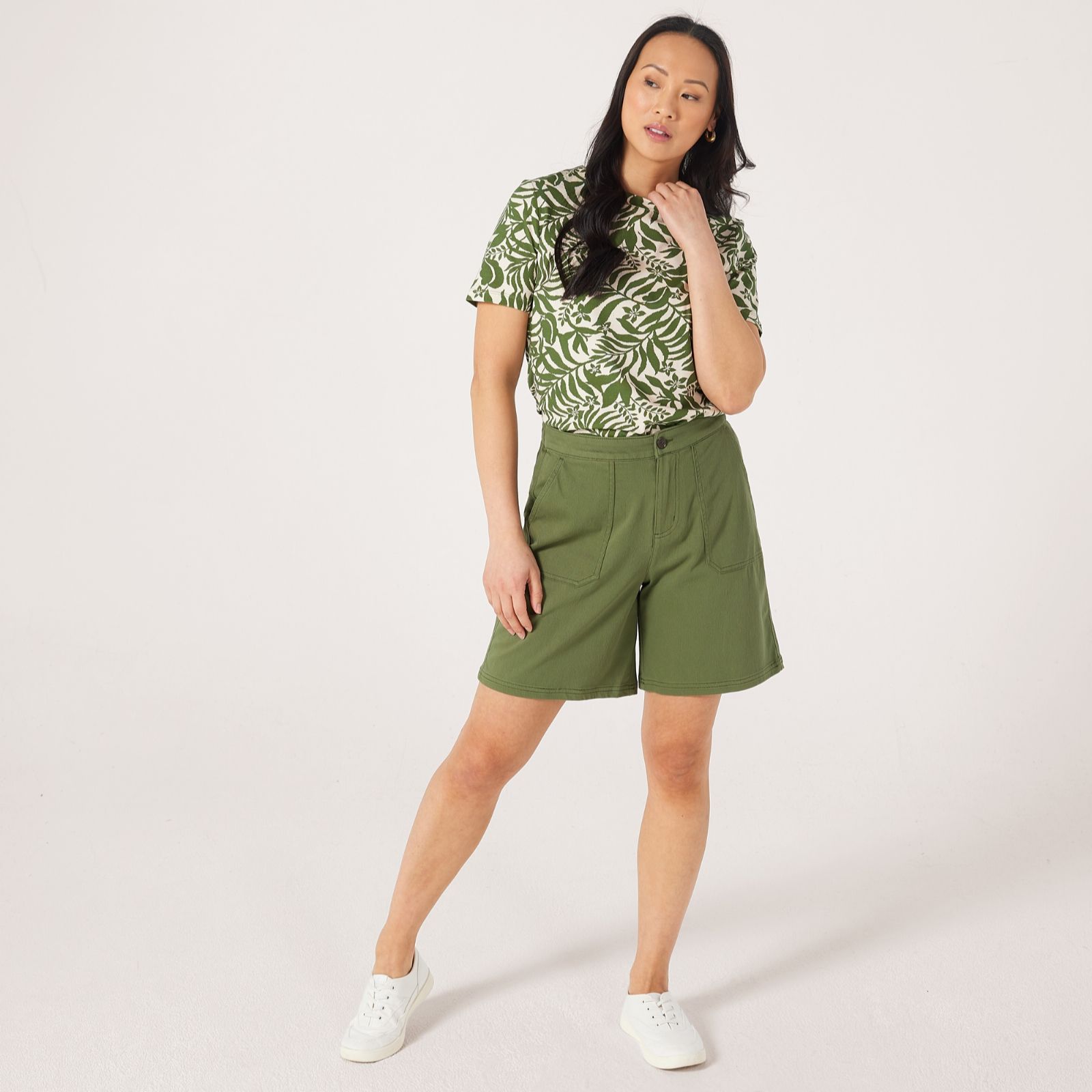 Denim & Co. Comfy Knit Cargo Short Standard