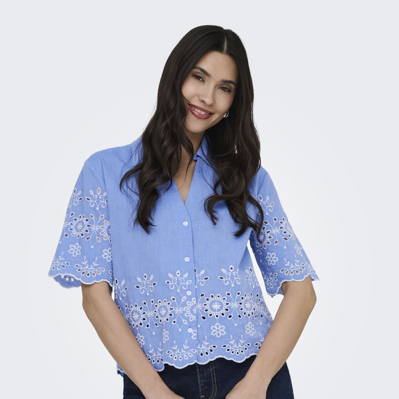 JDY Marina Embroidered Detail Shirt