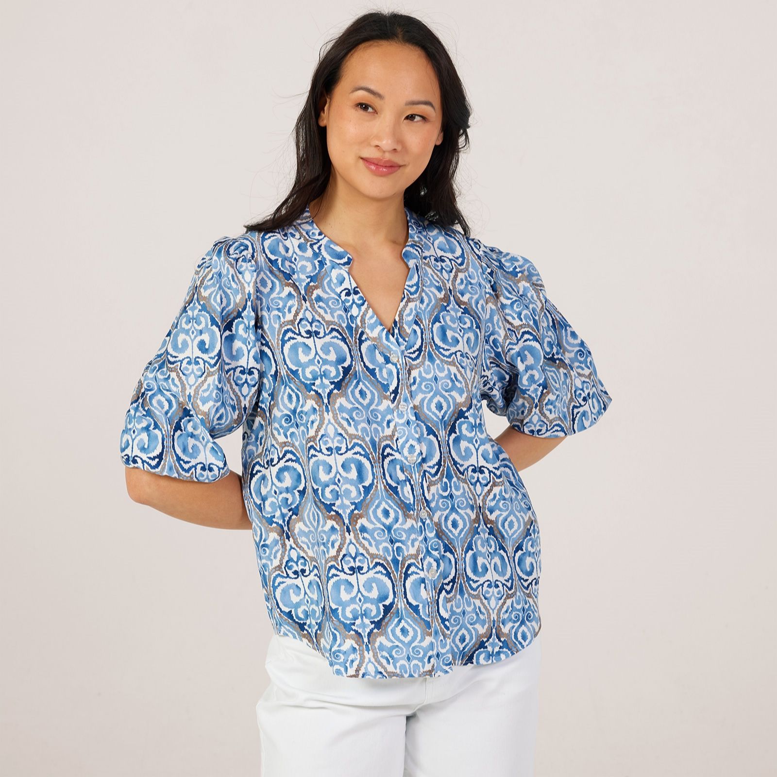 Izabel London Ikat Printed Blouse